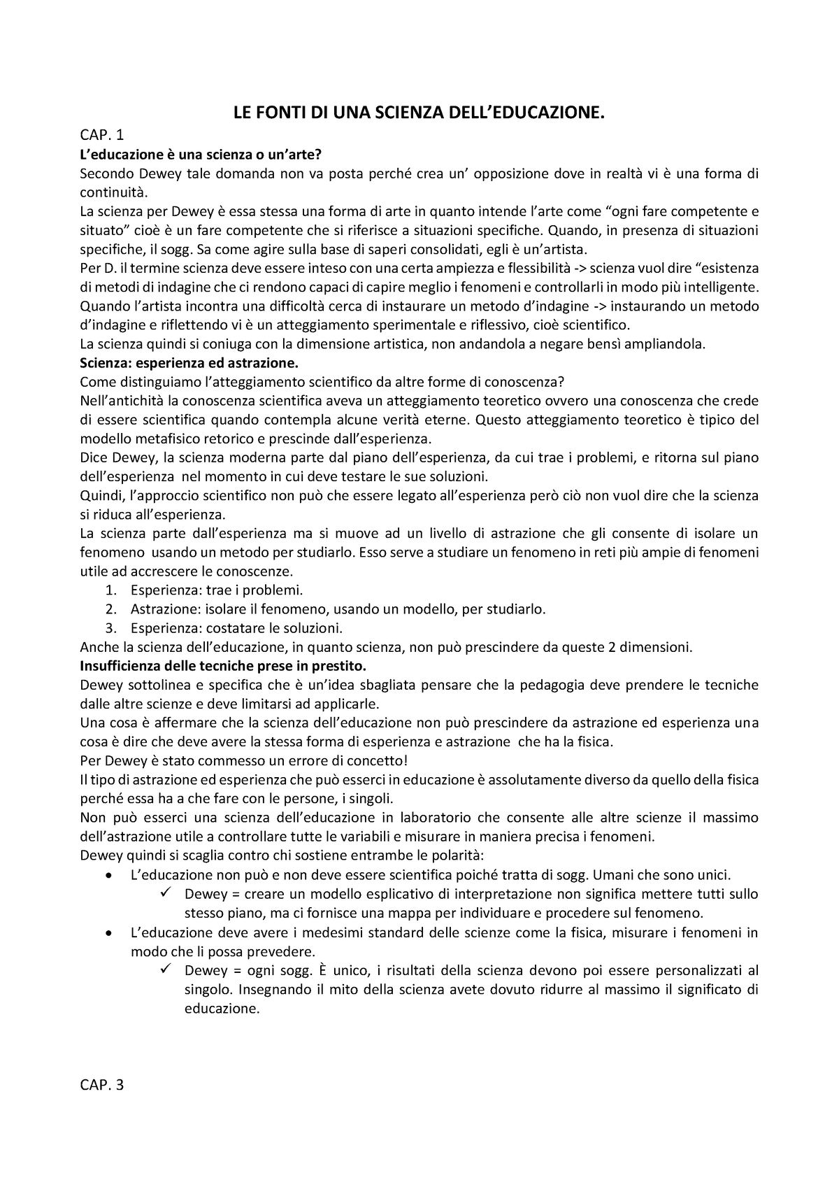 Senza Titolo Riassunto Sulle Fonti Di Una Scienza Delleducazione