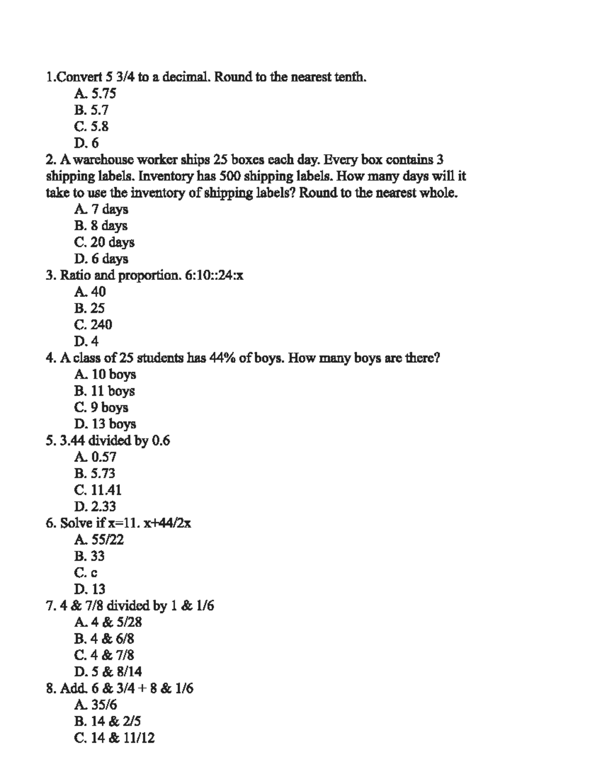 Math V1- 2013 - Hesi A2 - Nursing 172 - Studocu