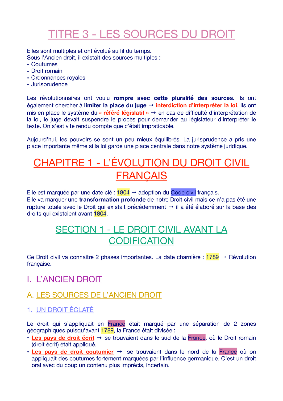 Partie 1 - Titre 3 - Chapitre 1 - TITRE 3 - LES SOURCES DU DROIT Elles ...