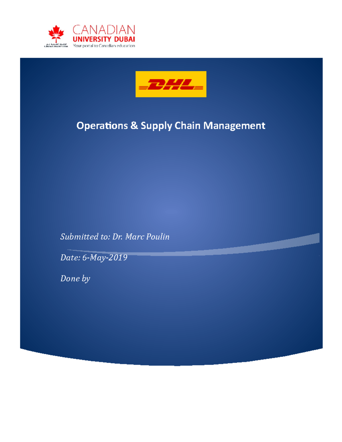 DHL Project Final Essay About DHL Operations Supply Chain 