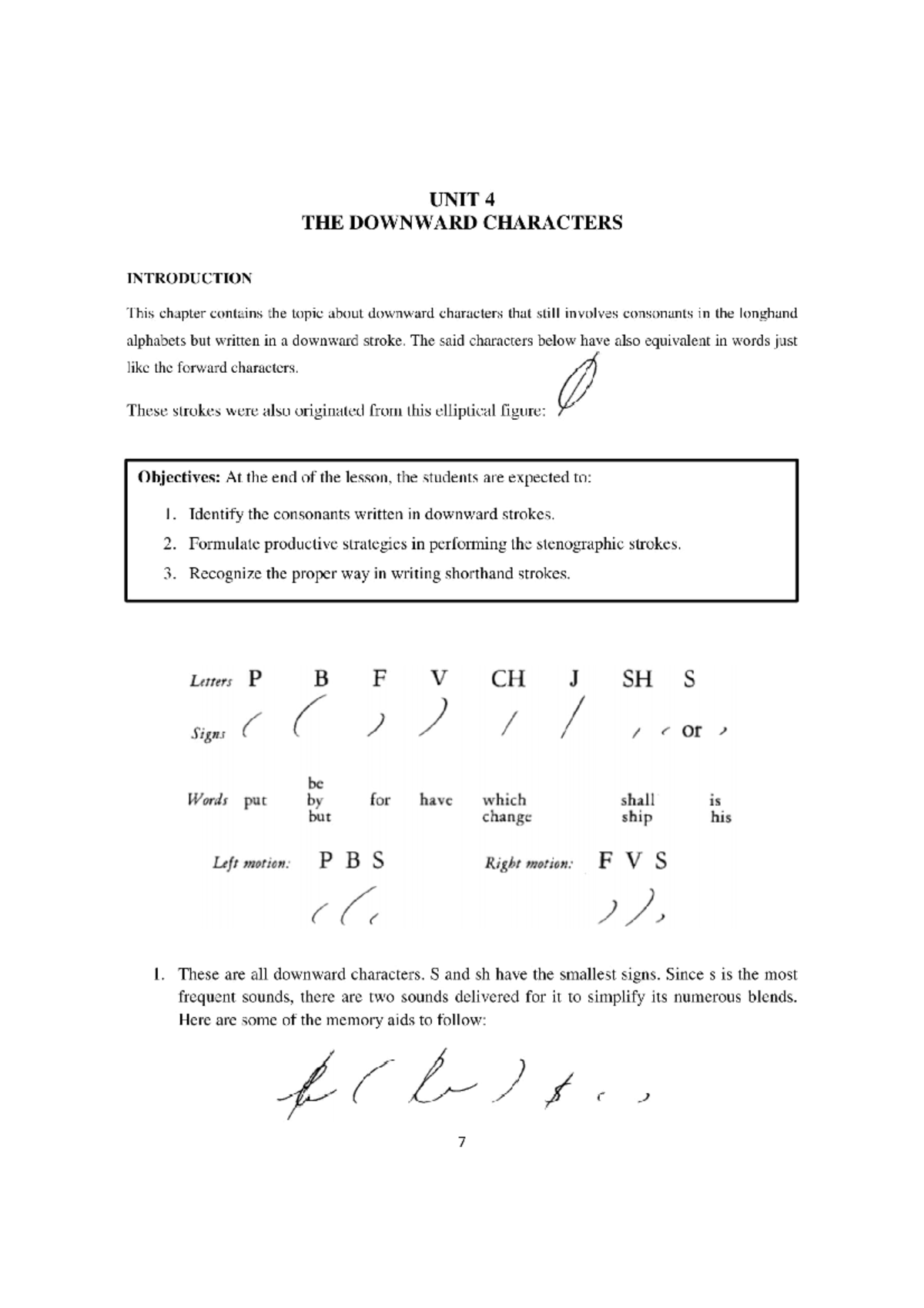 M Introduction of Foundations of Shorthand Unit 14, Riza B