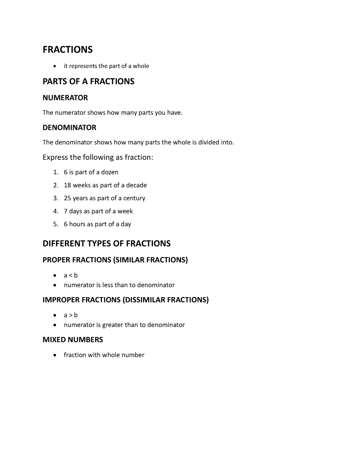 business-math-1st-quarter-fractions-it-represents-the-part-of-a