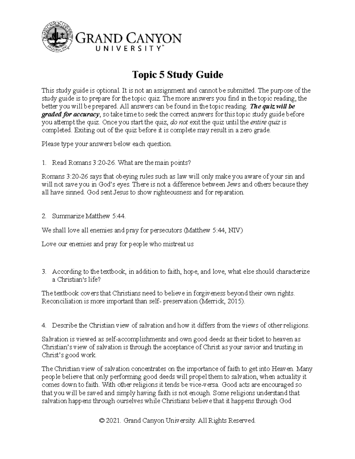 CWV 101 301 RS T5Study Guide Online - Topic 5 Study Guide This study ...