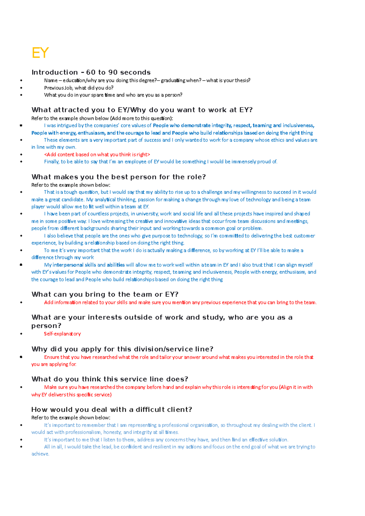 ey case study interview examples