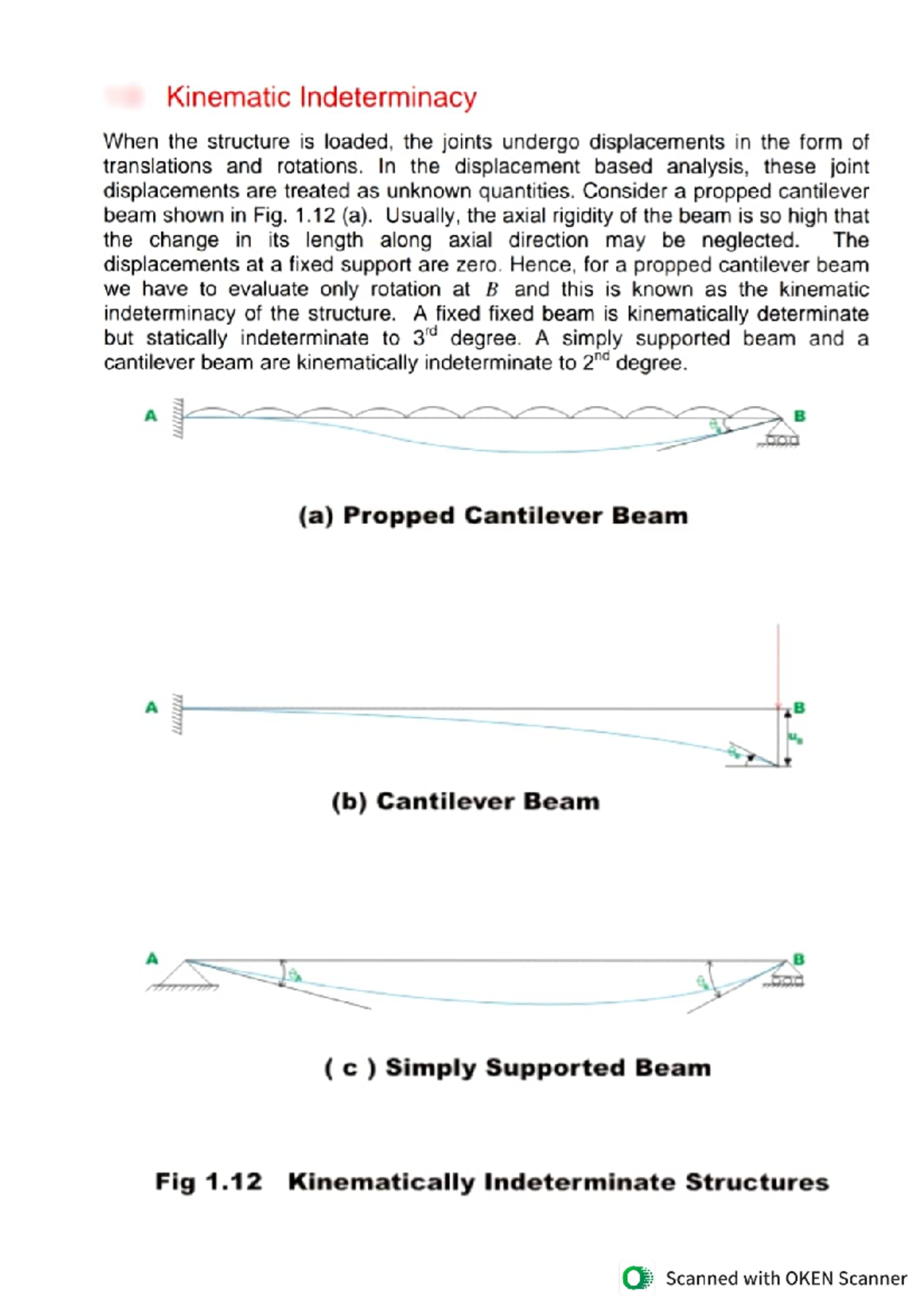 Structural Analysis 2 Kinematic Indeterminacy, Compatibility