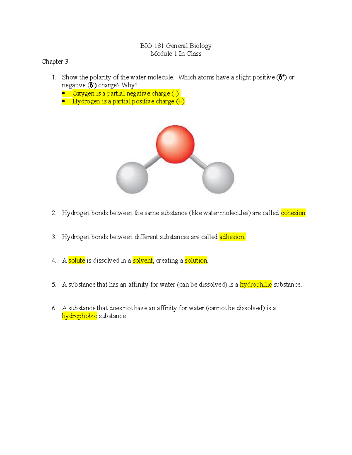 BIO 181 IC CH3 - this is very helpful for those who are trying to do ...