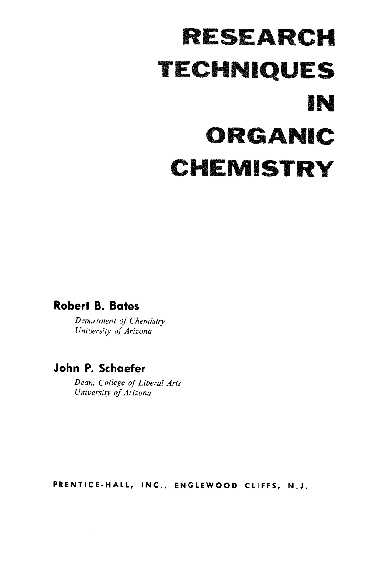 research work on organic chemistry