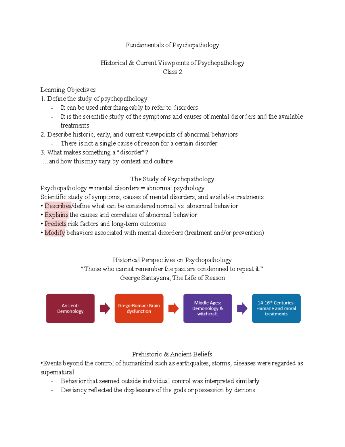 Psyc 340 Lesson 1 - Fundamentals Of Psychopathology Historical ...