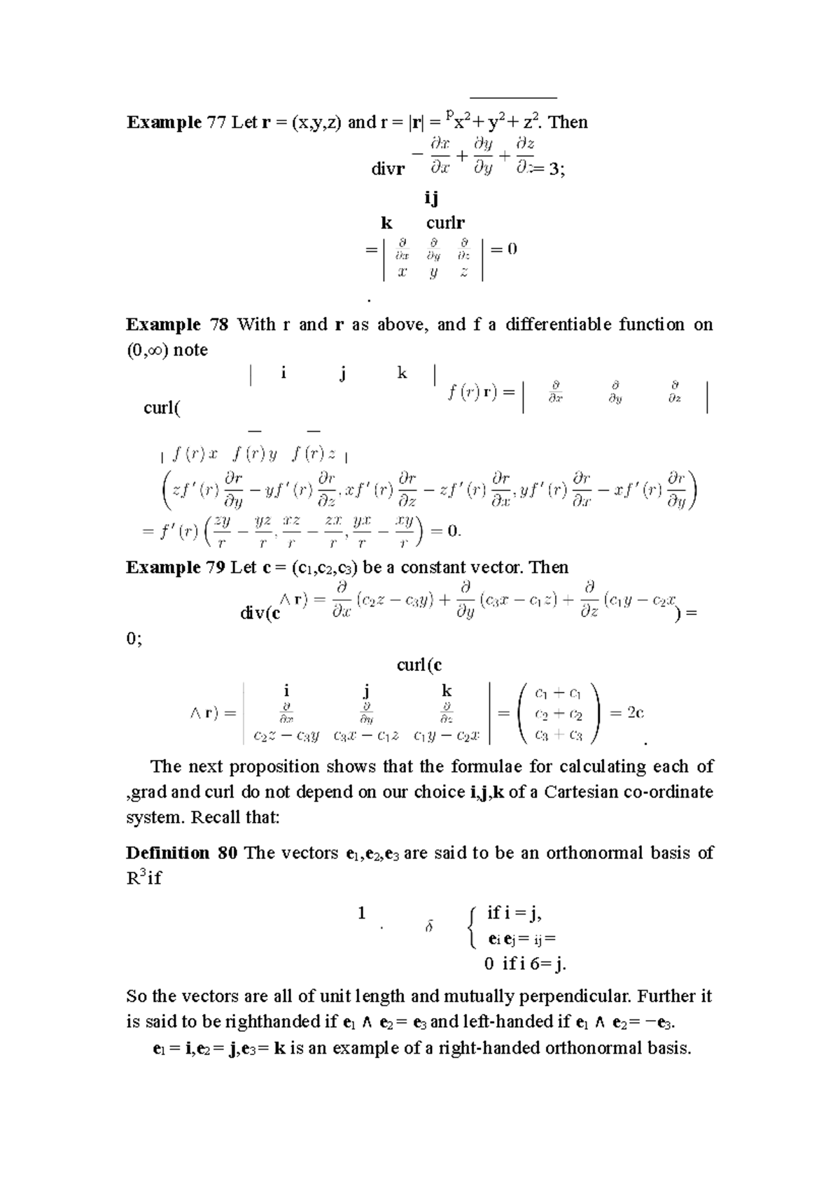 Multi Calc10 Examples Example 77 Let r = (x,y,z) and r = r = px