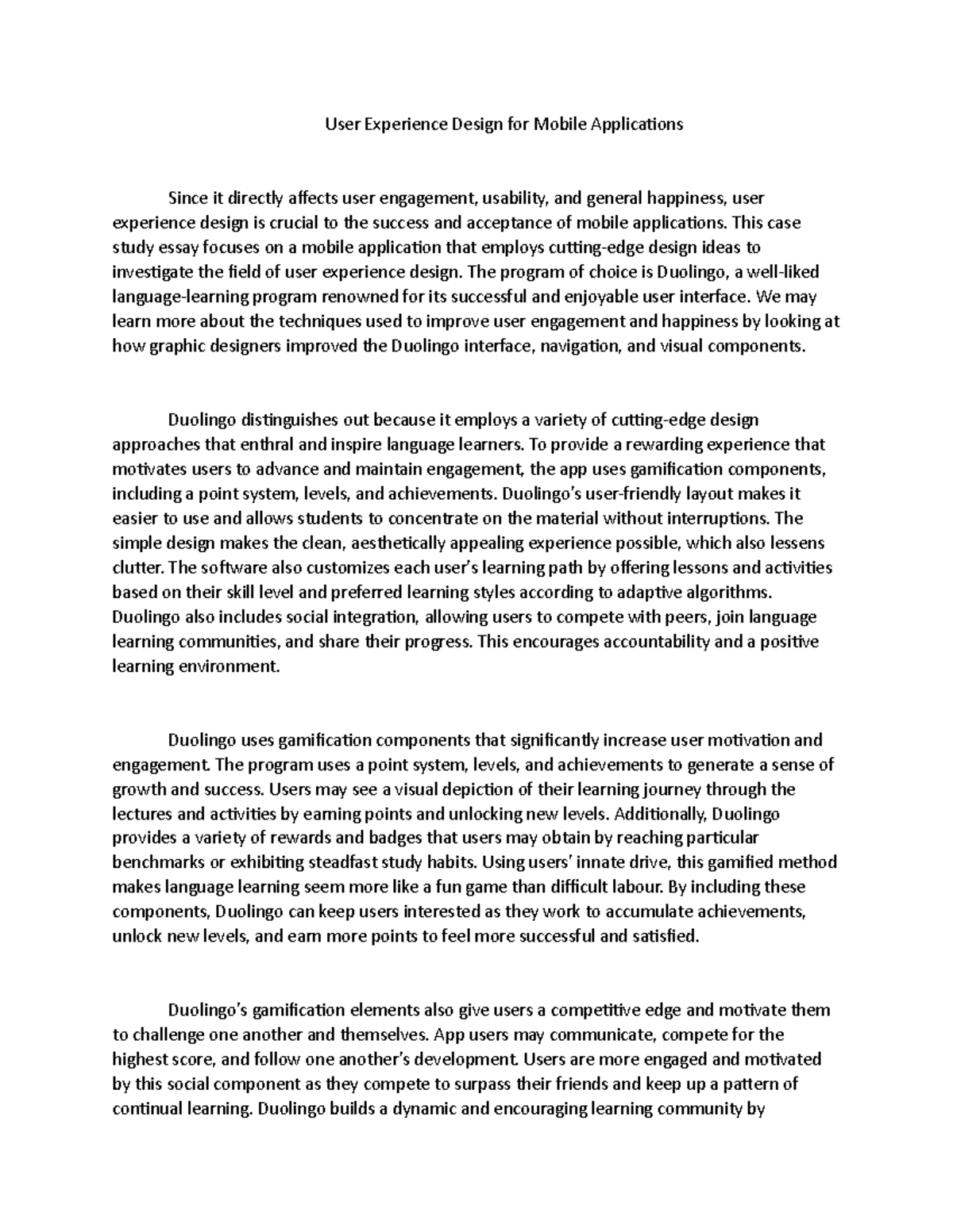 User Experience Design for Mobile Applications - This case study essay ...