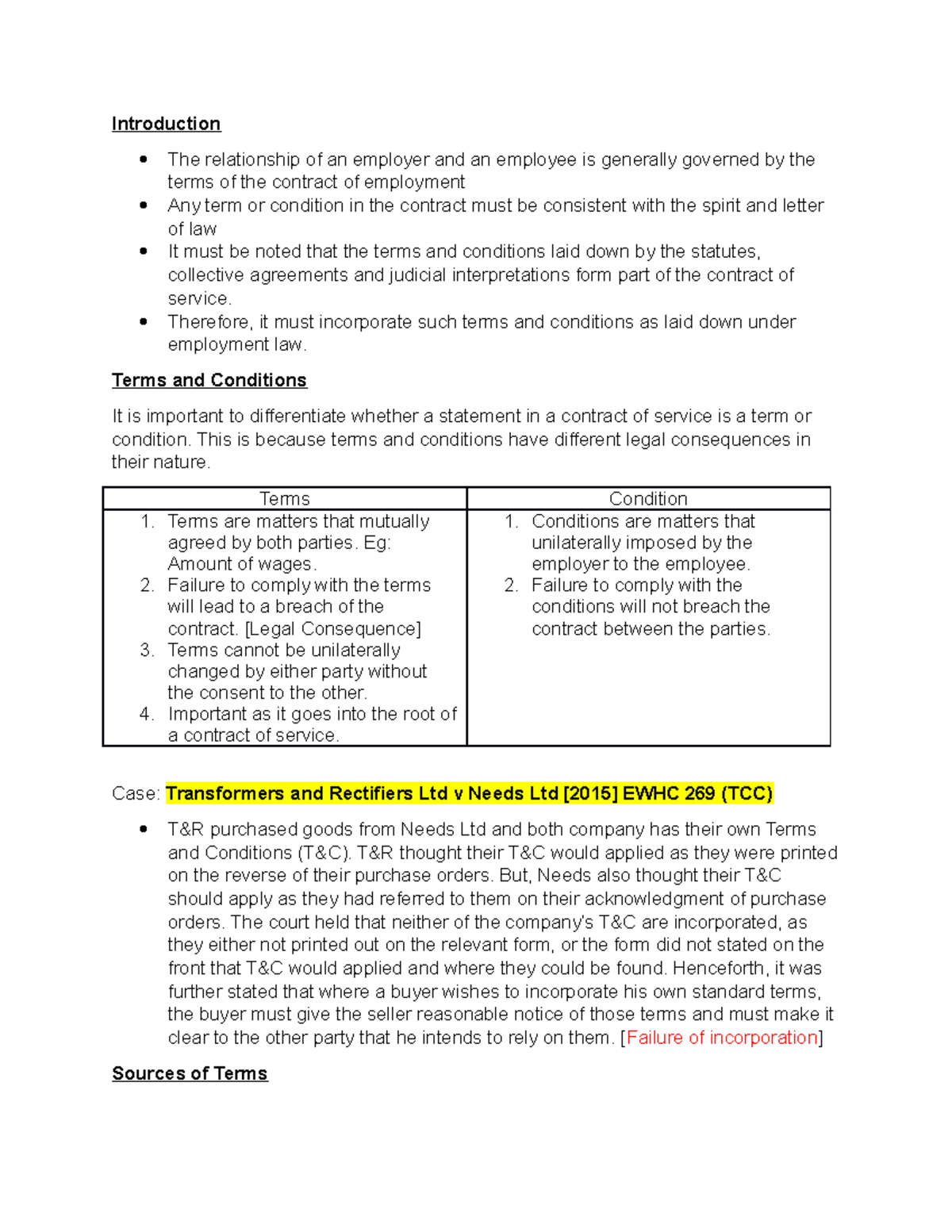 4. Terms and ConditionsImplied terms Introduction The relationship