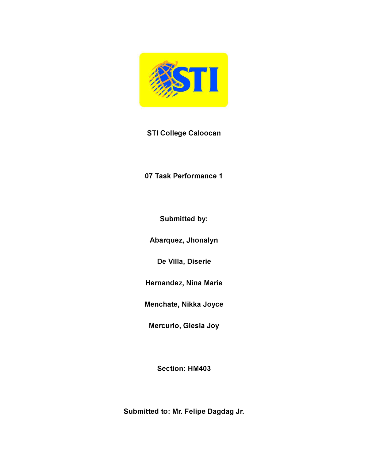 07 Task Performance - Task Performance The supply chain strategies