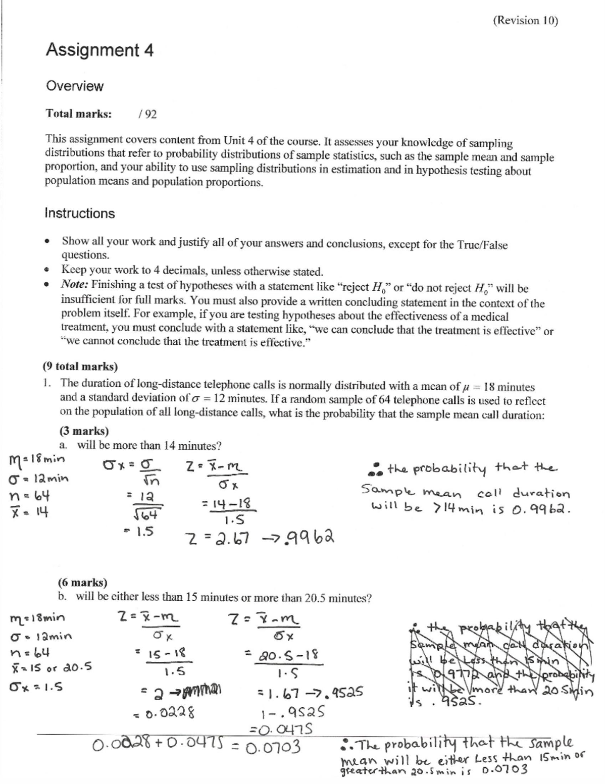 math 215 assignment 4 marked