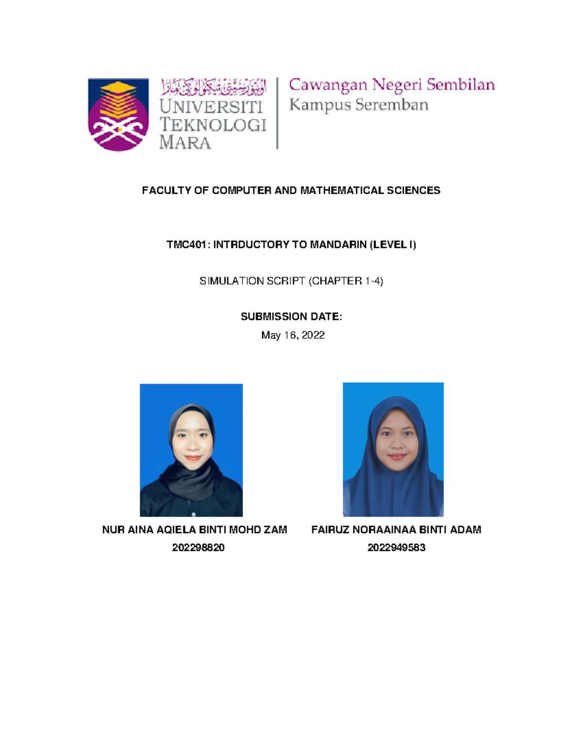 Tmc401 Simulation Script Faculty Of Computer And Mathematical Tmc401 Simulation Script Faculty Of Computer And Mathematical