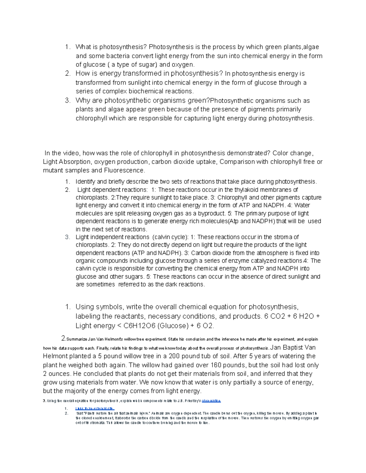 Photosynthesis Reading 1. What is photosynthesis? Photosynthesis is