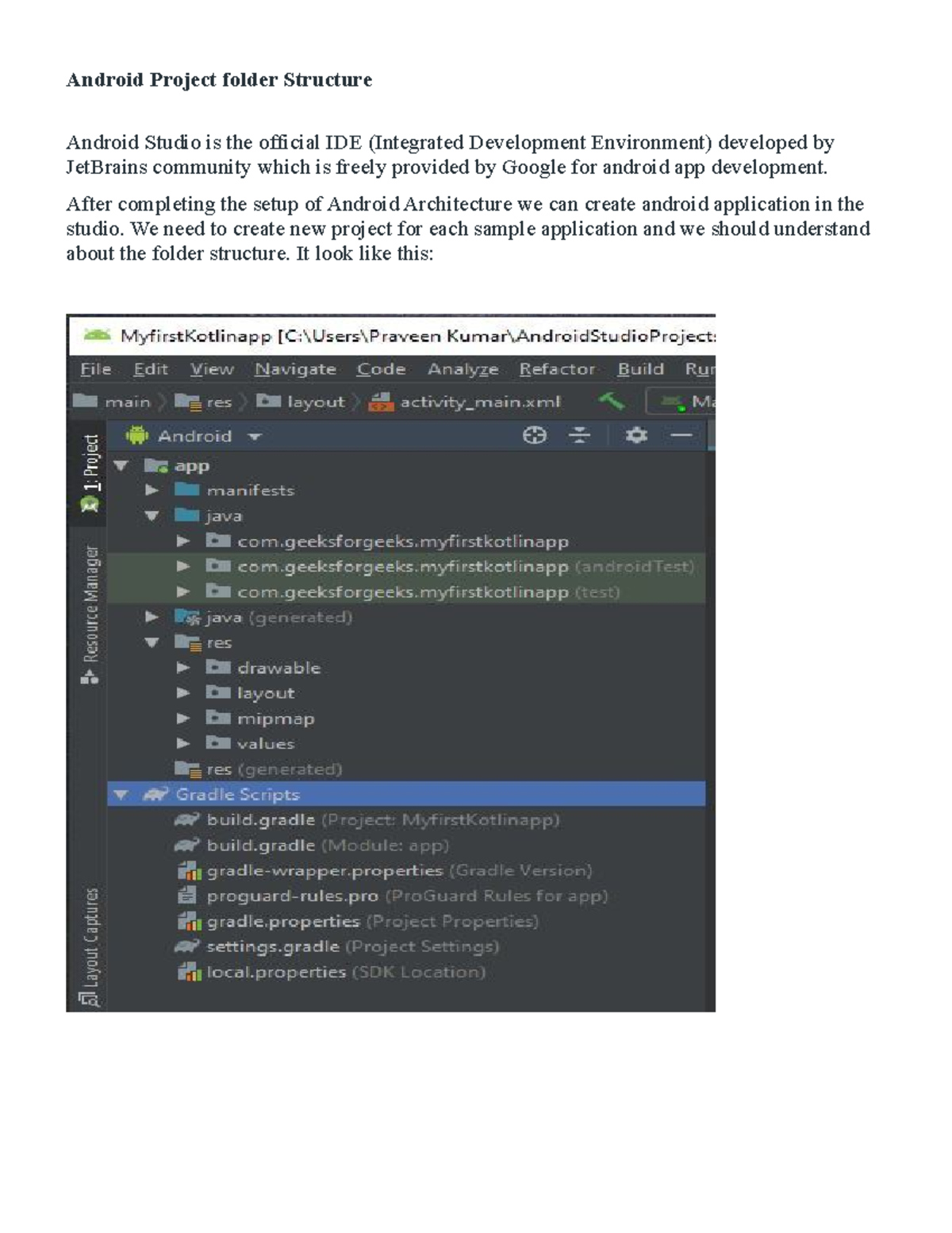 UNIT 4 MAD - notes - Android Project folder Structure Android Studio is ...