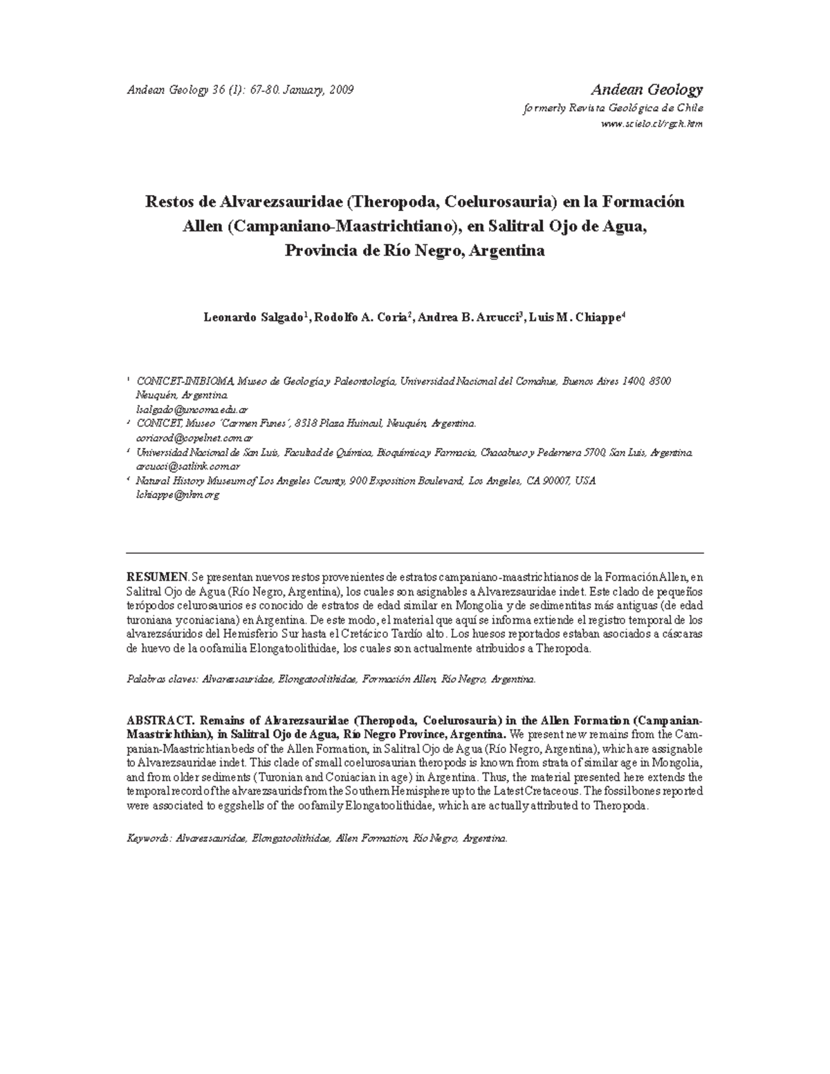 Restos de Alvarezsauridae (Theropoda, Coelurosauria) en la Formación ...