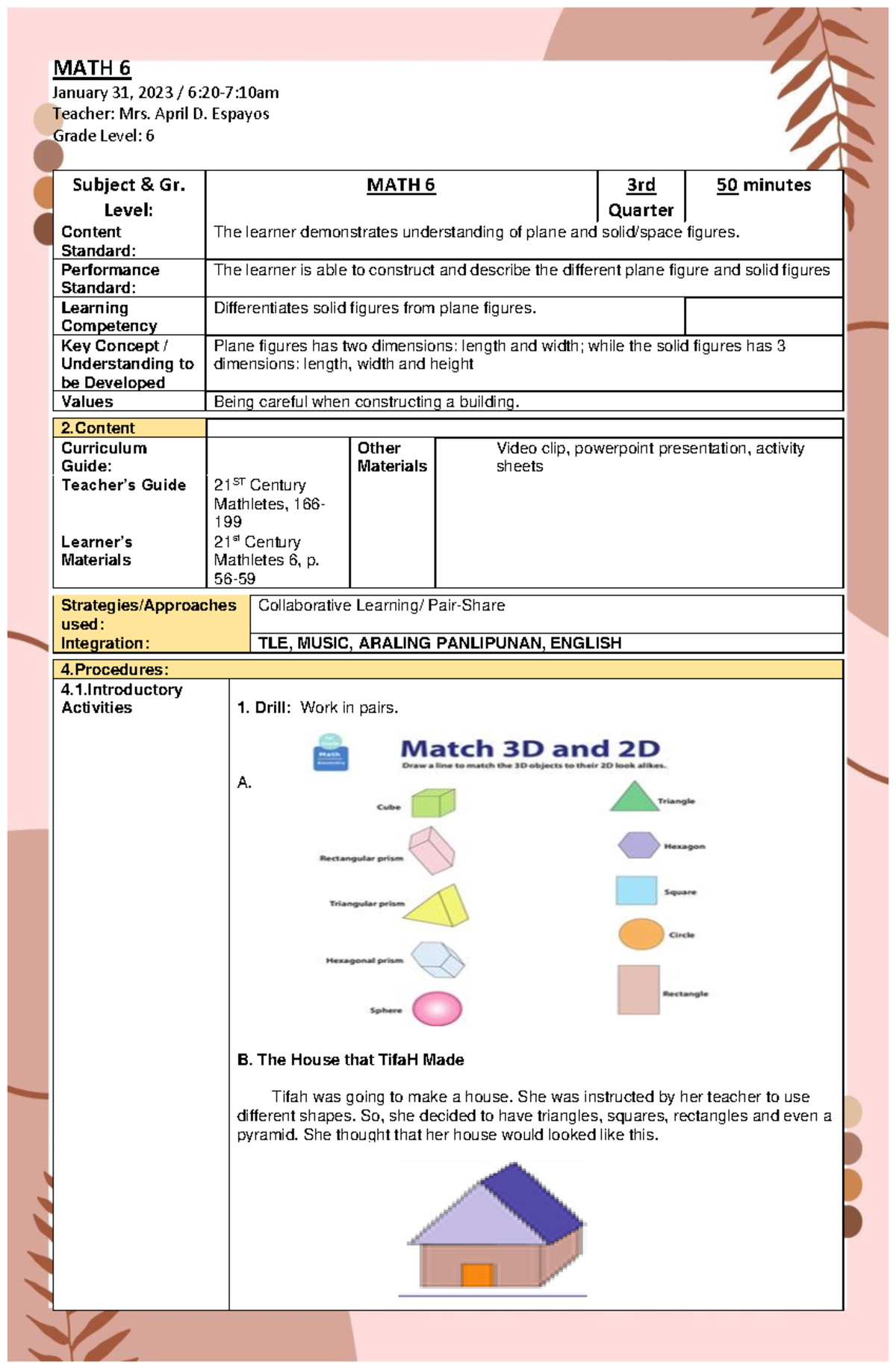 CO1 MATH 6 -plane and solid figures - MATH 6 January 31, 2023 / 6 : 20 ...