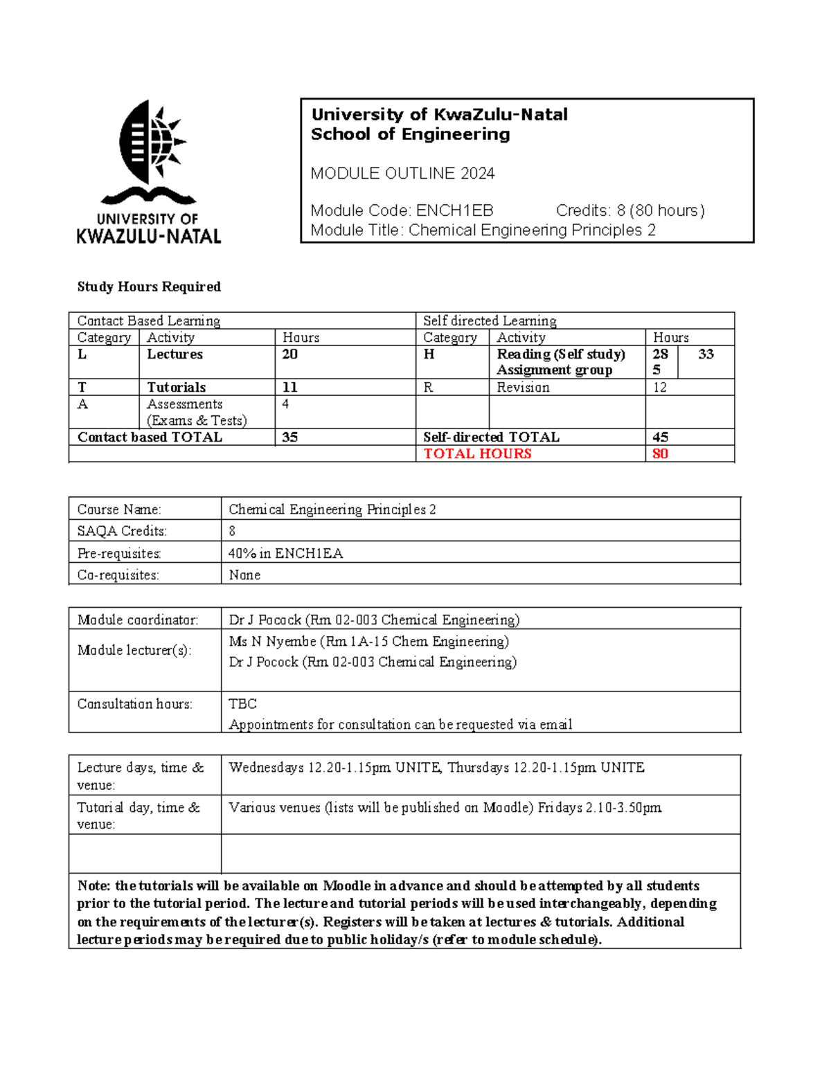 ENCH1EB Module Outline-2024 - Study Hours Required Contact Based ...