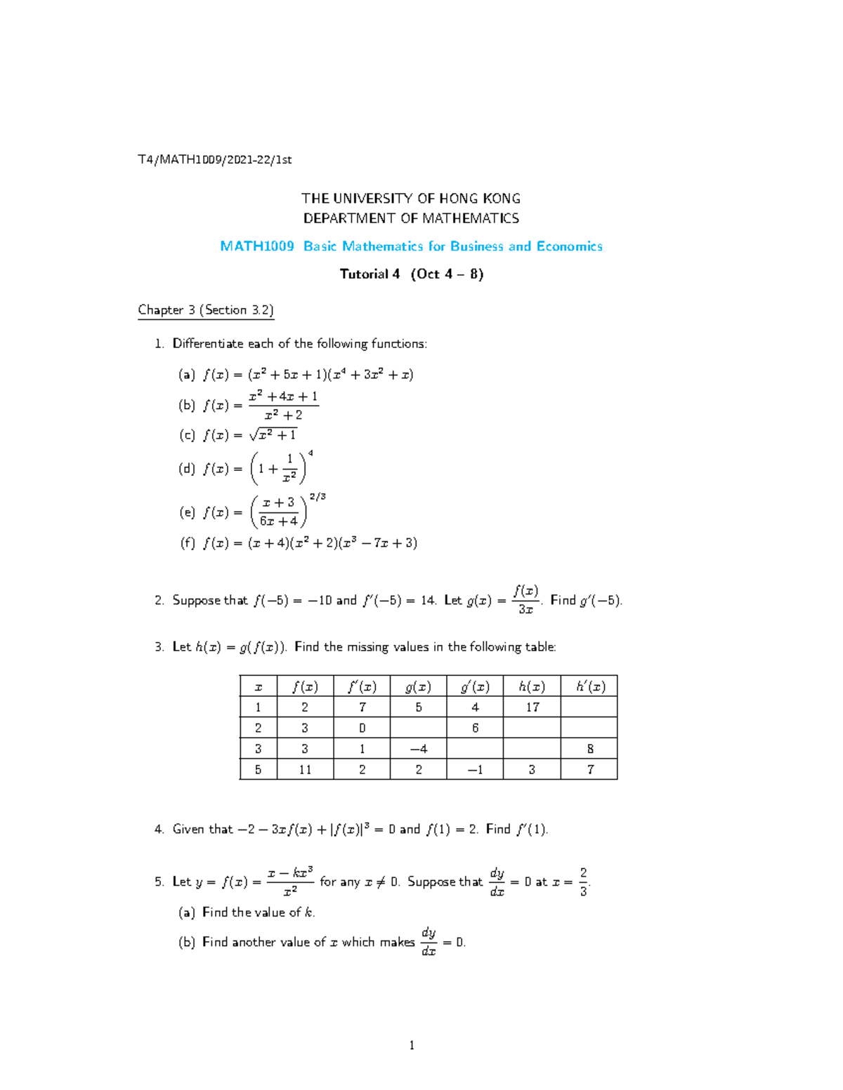 Tutorial 4(1009)(21-22 First)Tutorial 4(1009)(21-22 First) - T4 ...