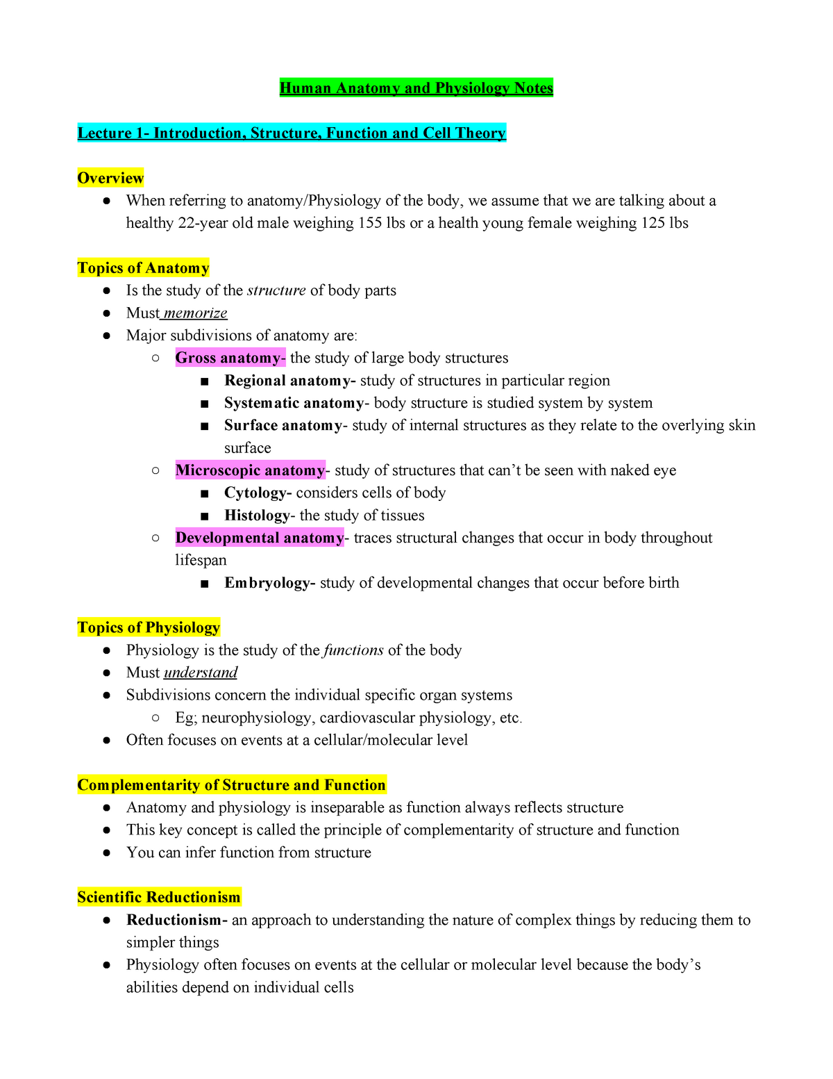 midterm-1-anatomy-and-physiology-notes-human-anatomy-and-physiology