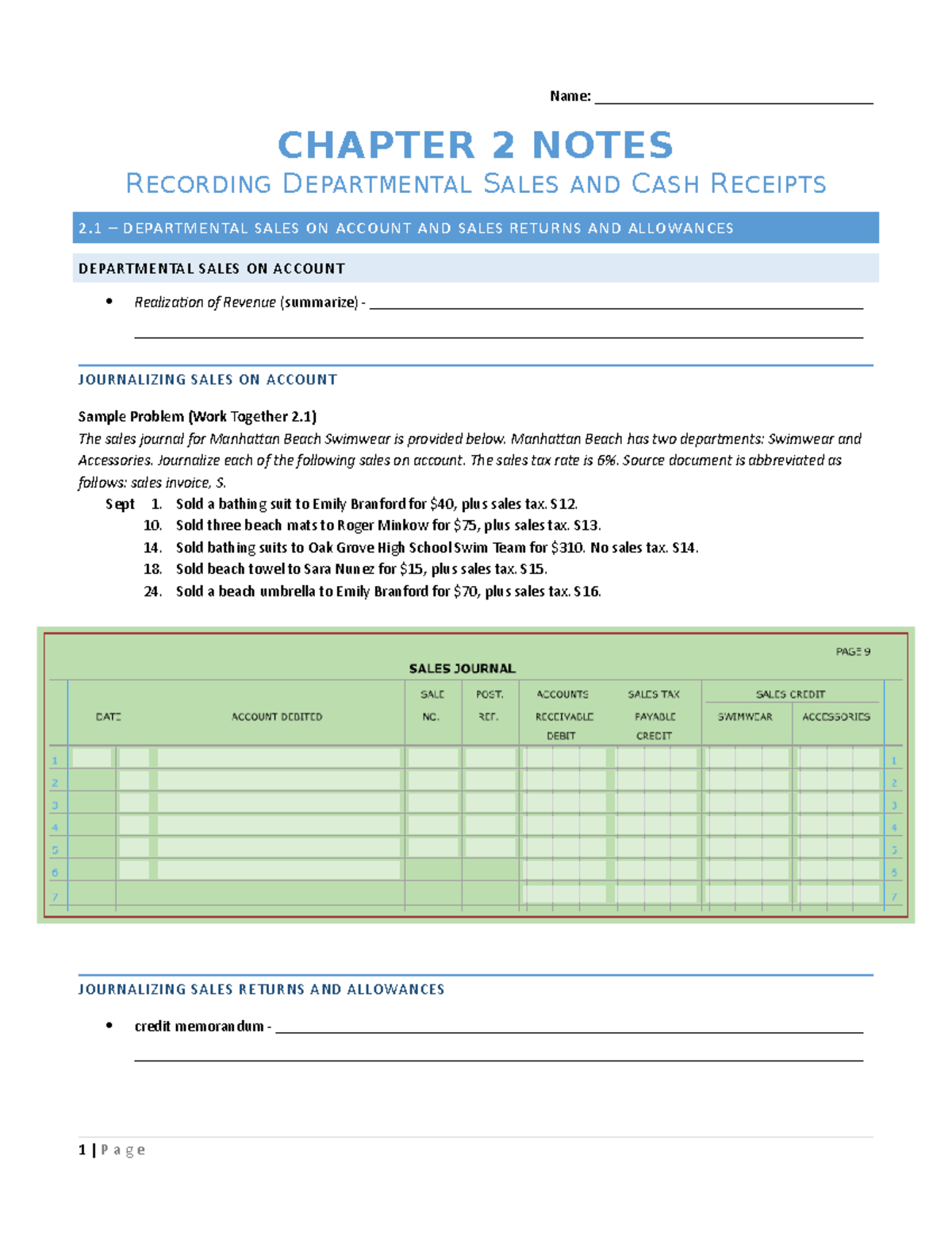 Chapter 2 notes - Name: ____________________________________ CHAPTER 2 ...