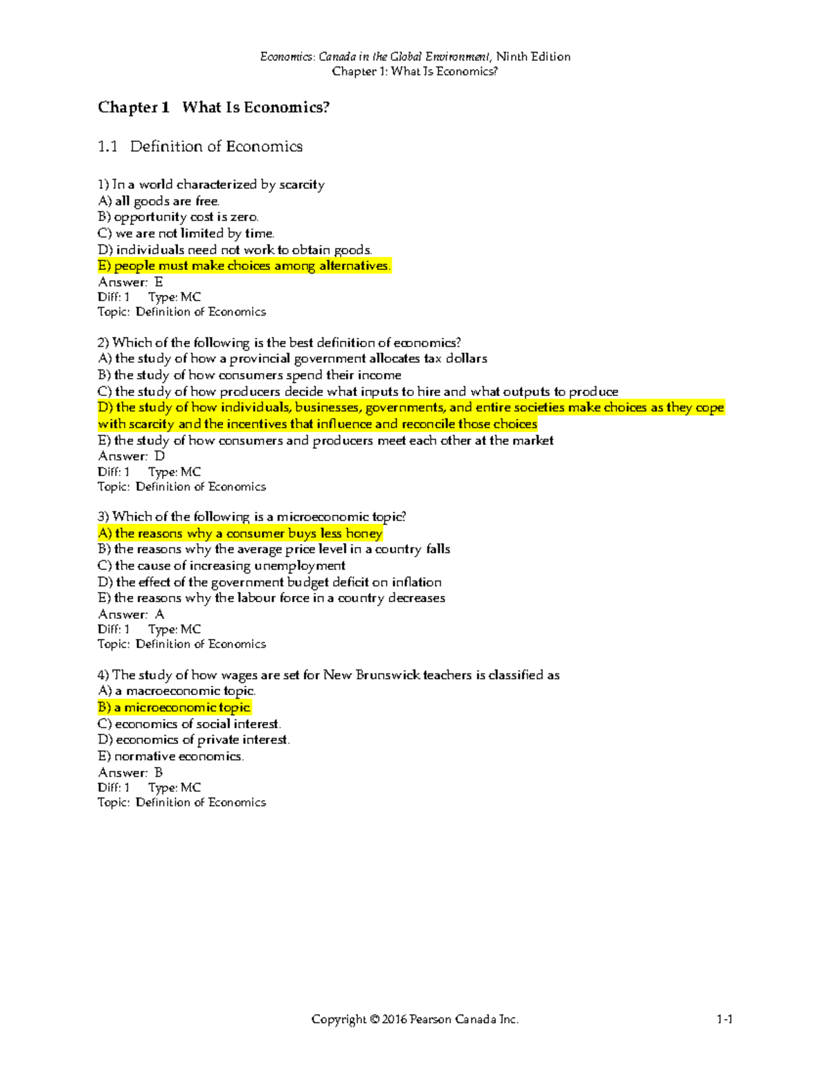 1 - Chapter 1 Question Bank - Chapter 1: What Is Economics? Chapter 1 ...