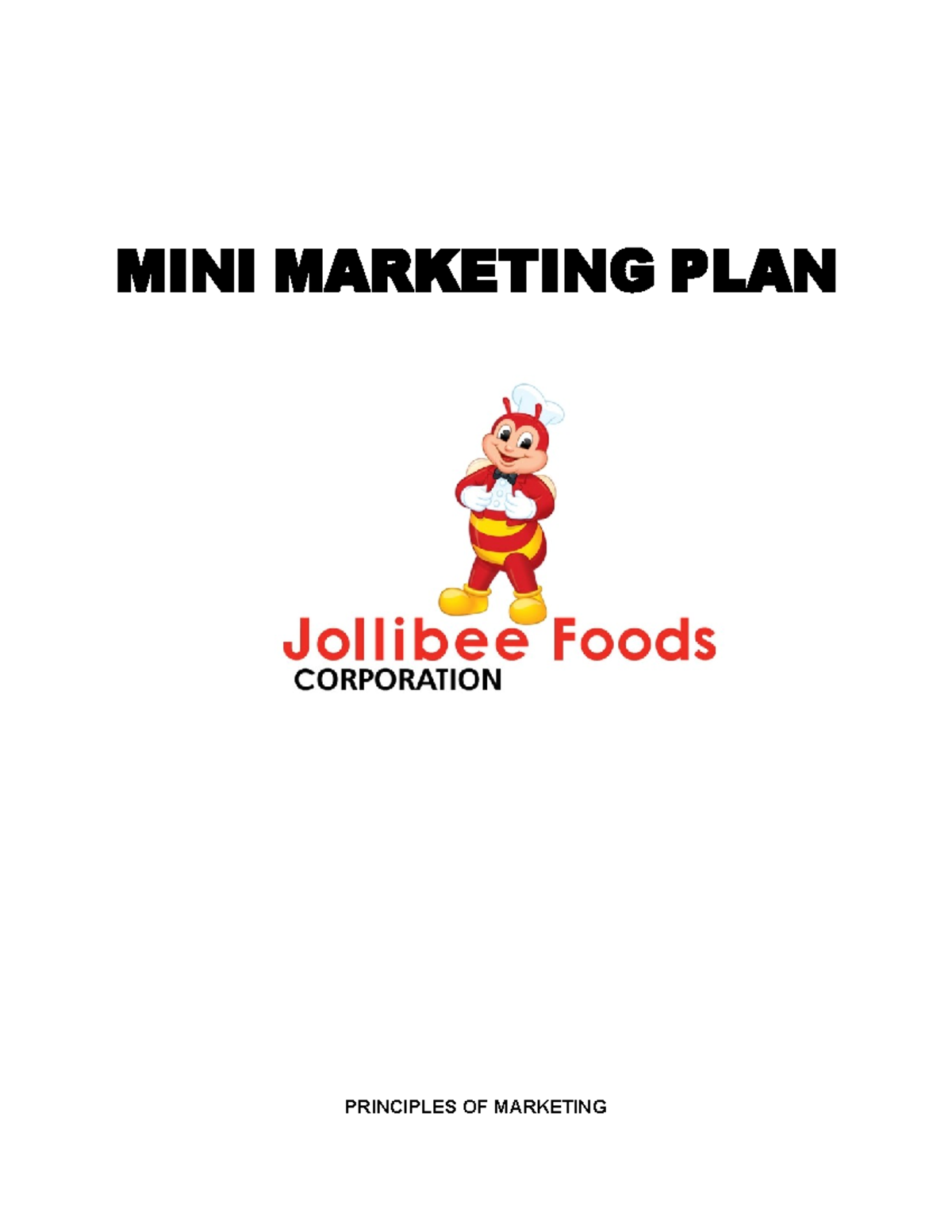 Mini Marketing Plan - This Is An Assignment. - Mini Marketing Plan 