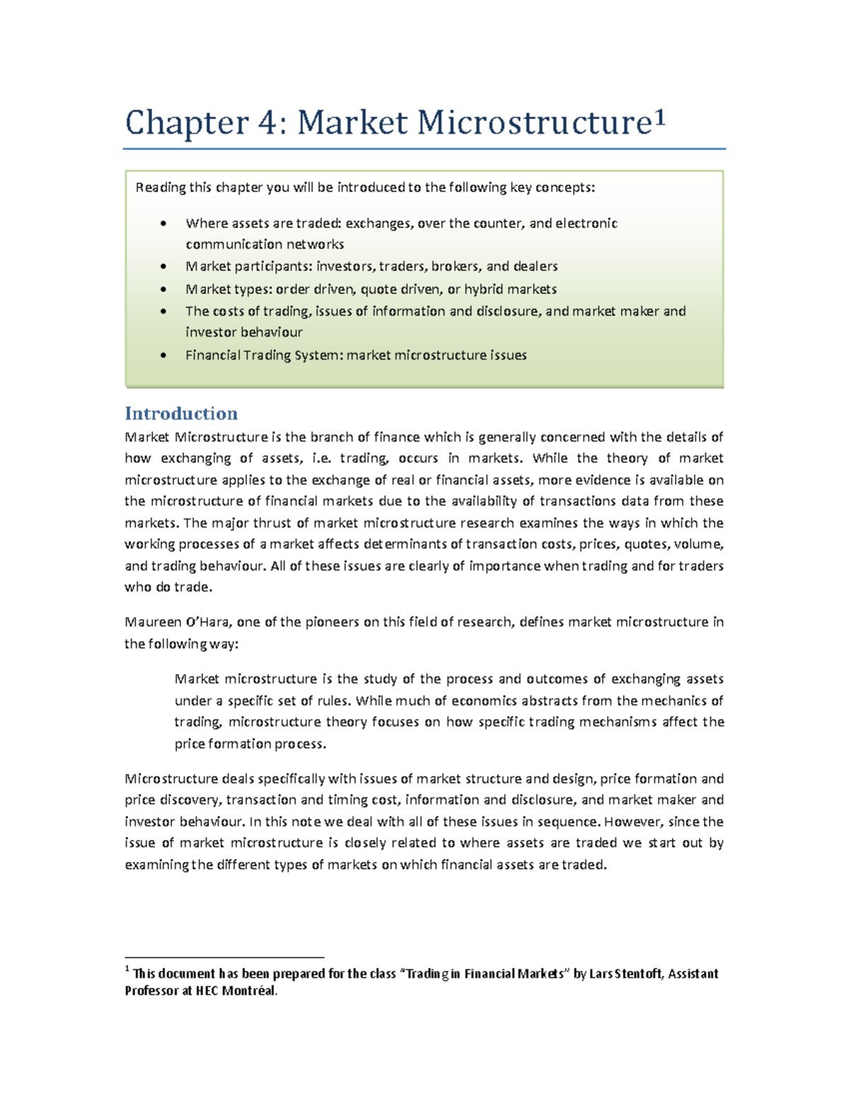 market microstructure thesis