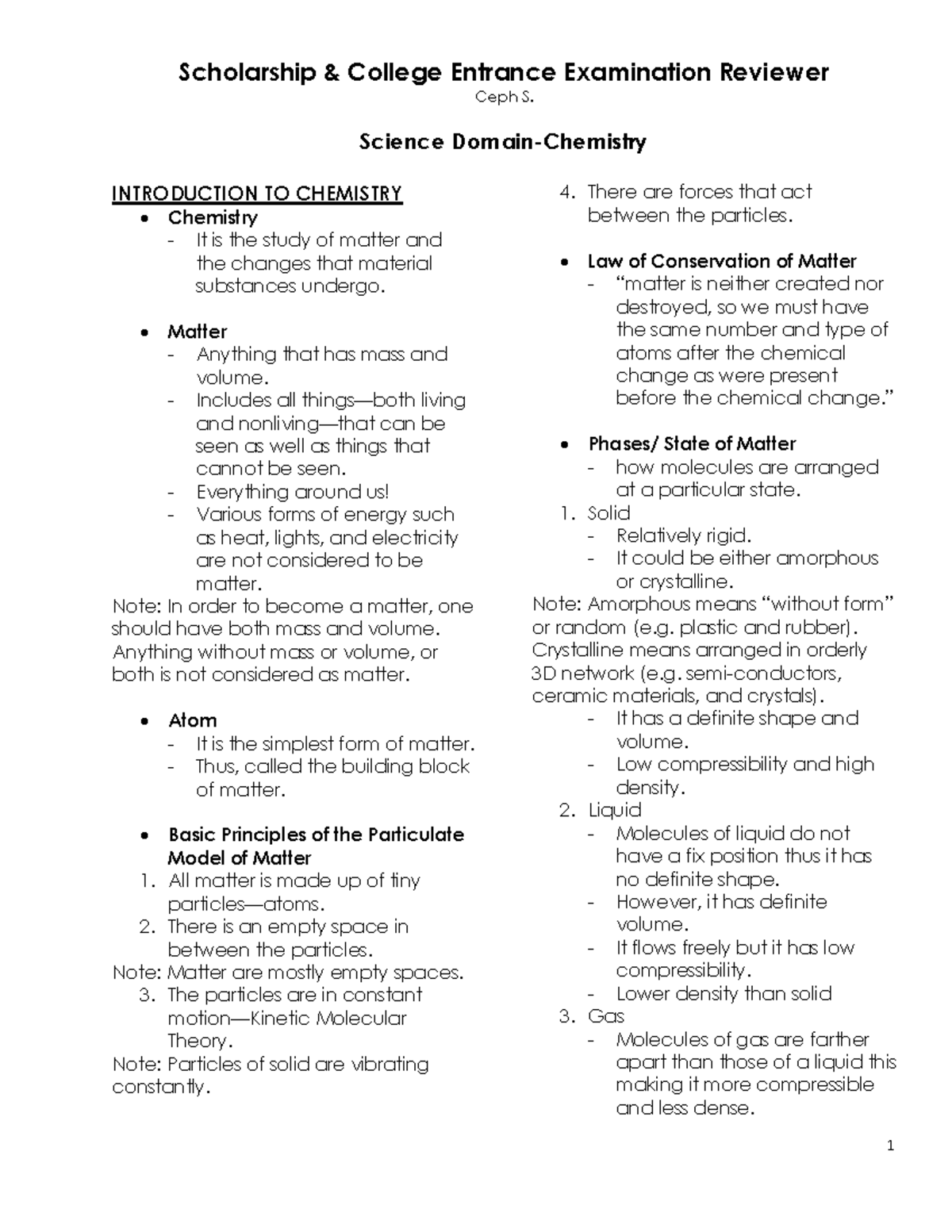 DOST-Reviewer Chemistry - Scholarship & College Entrance Examination ...