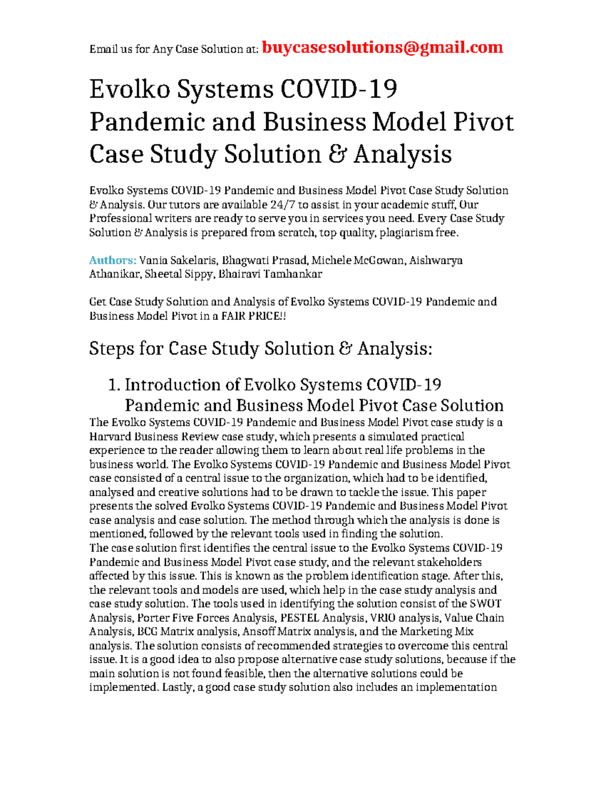 Evolko Systems Covid-19 Pandemic and Business Model Pivot Case Study ...