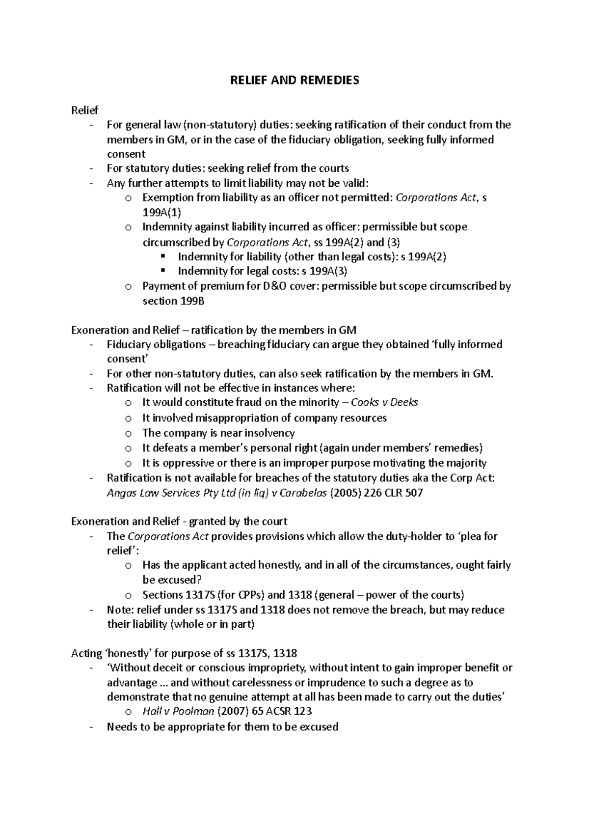 Relief AND Remedies RELIEF AND REMEDIES Relief For general law (non