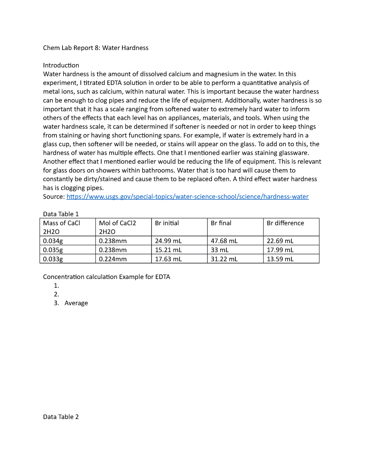 water hardness research paper