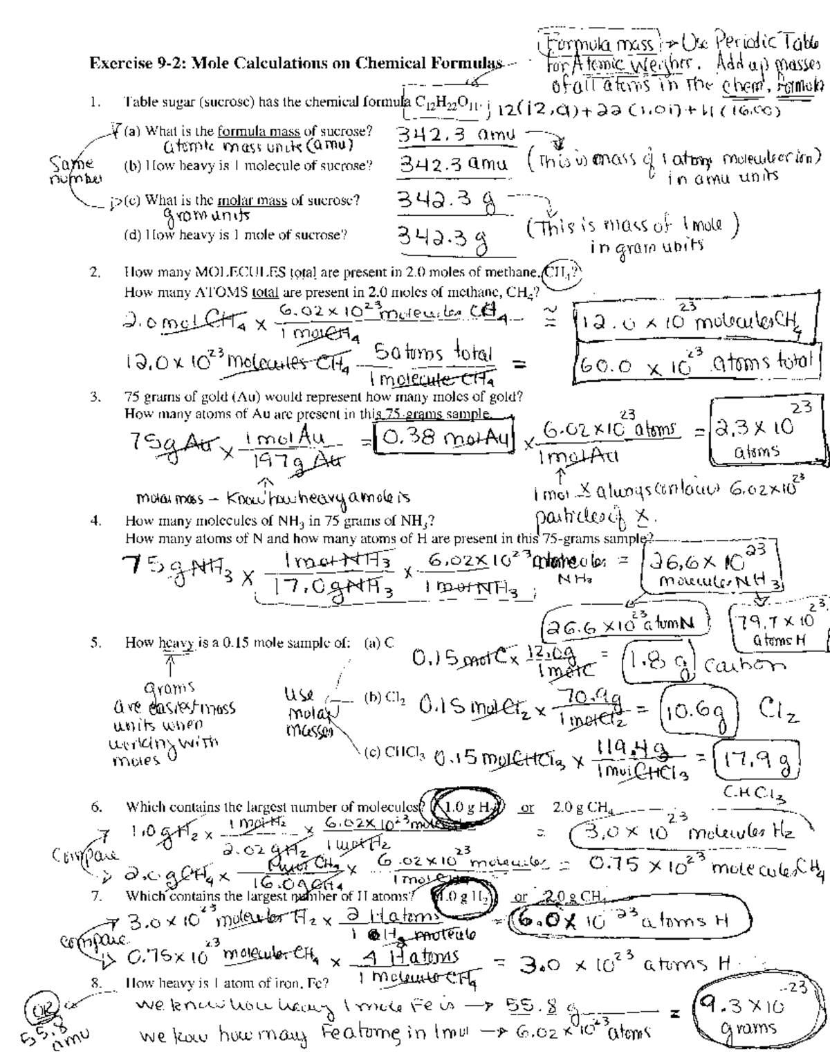 Mole calculations - N/A - CHEM 105 - Studocu