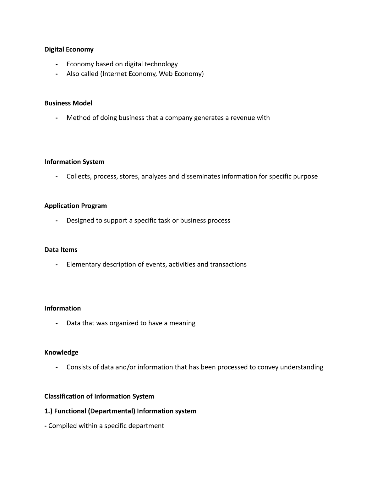 Itabs - Notes - Digital Economy - Economy based on digital technology ...