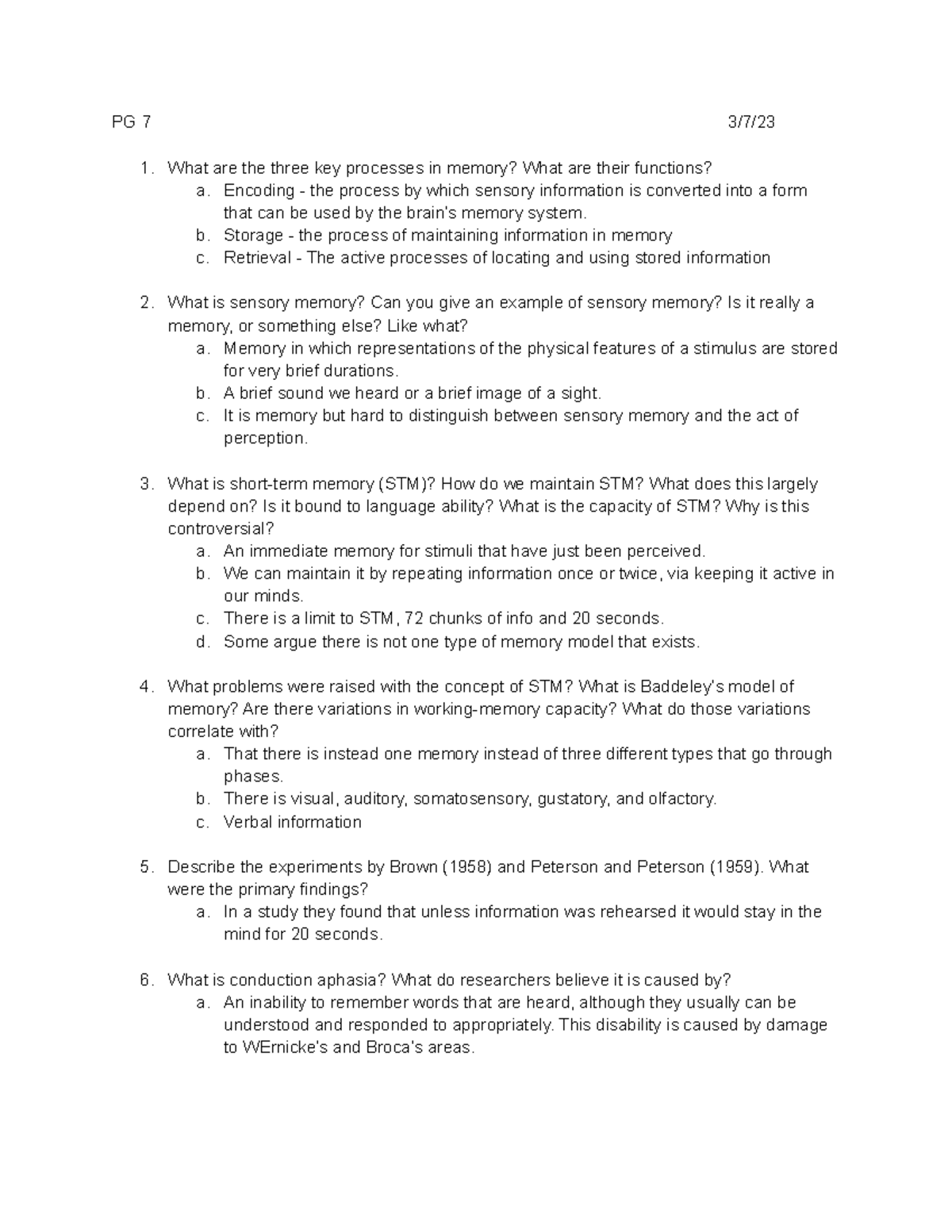 Preparation Guide 7 - PG 7 3/7/ What are the three key processes in ...