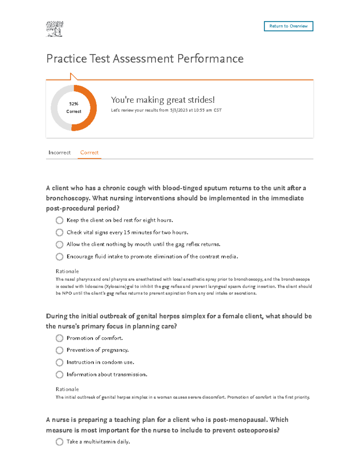 HESI prep med surg - Practice Test Assessment Performance A client who ...