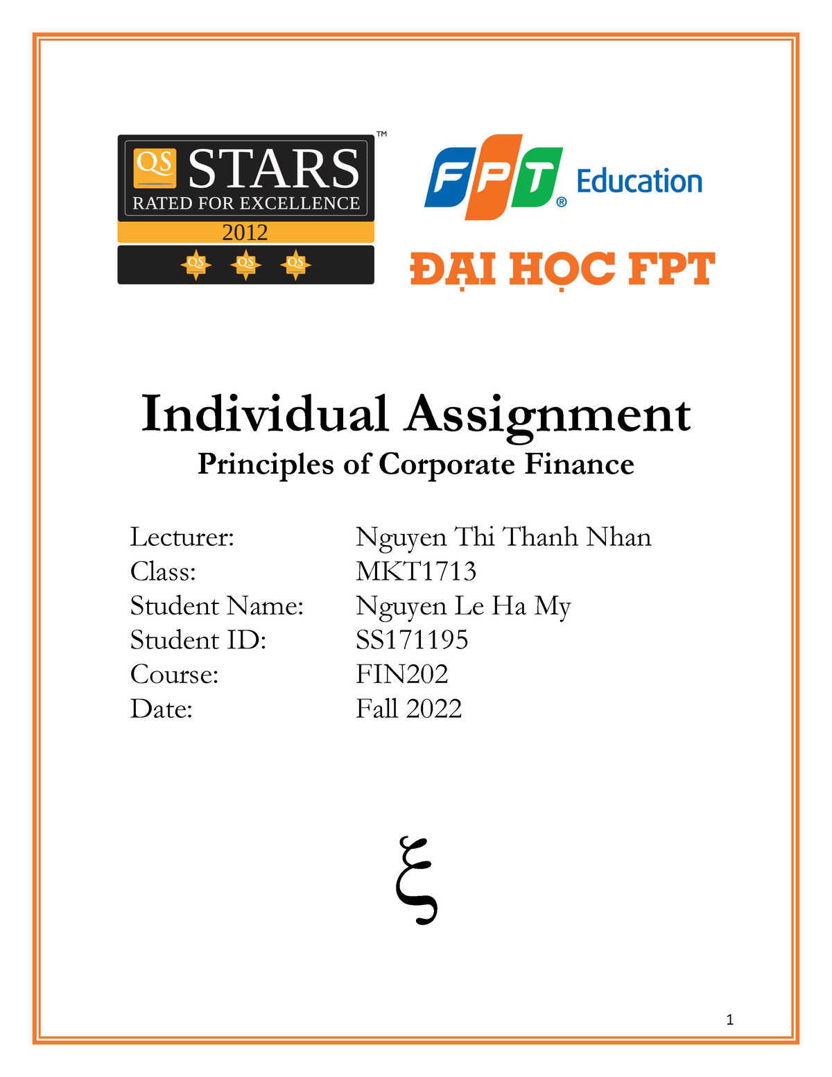 individual assignment fin 542