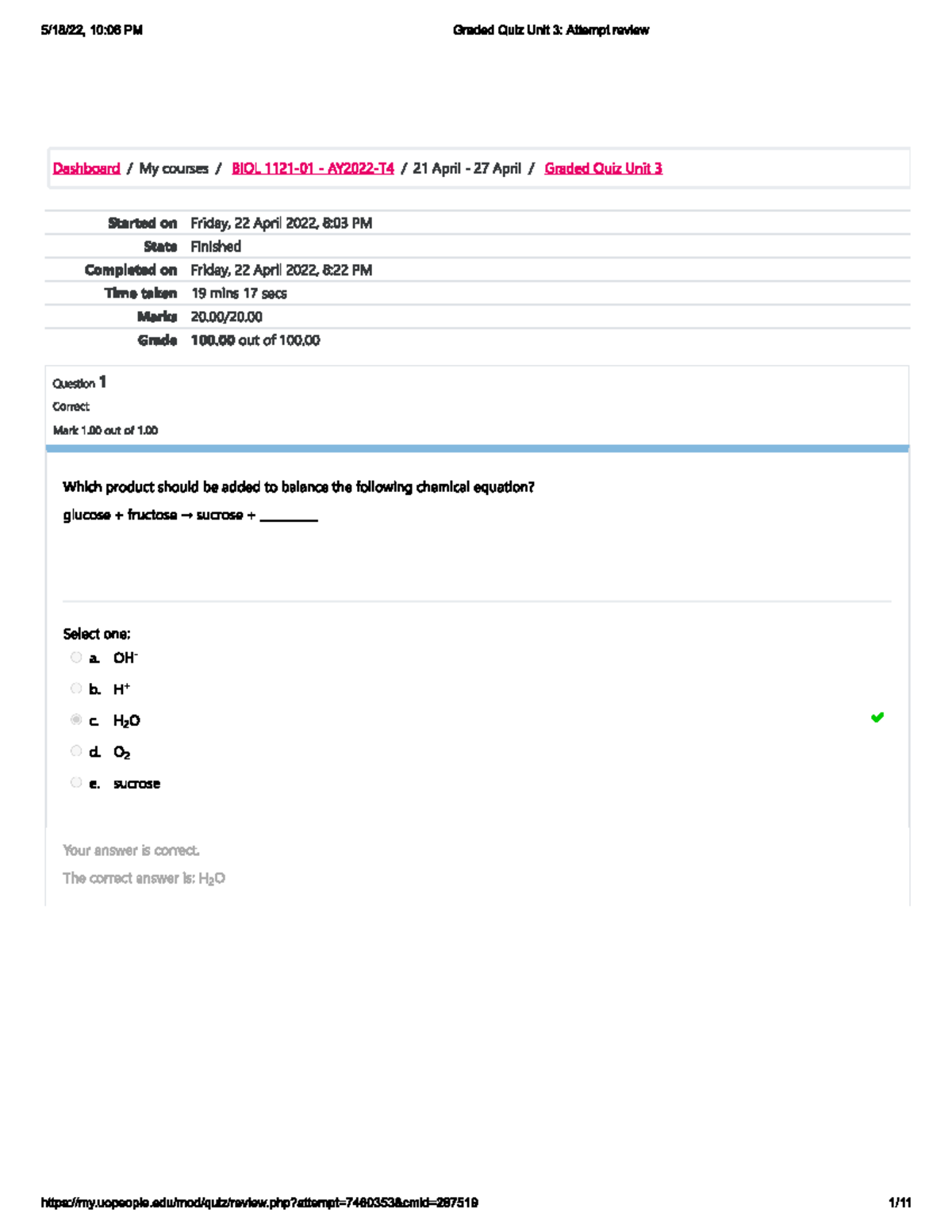 Biology 1121-01 Graded Quiz 3 - BIOL 1121 - Studocu