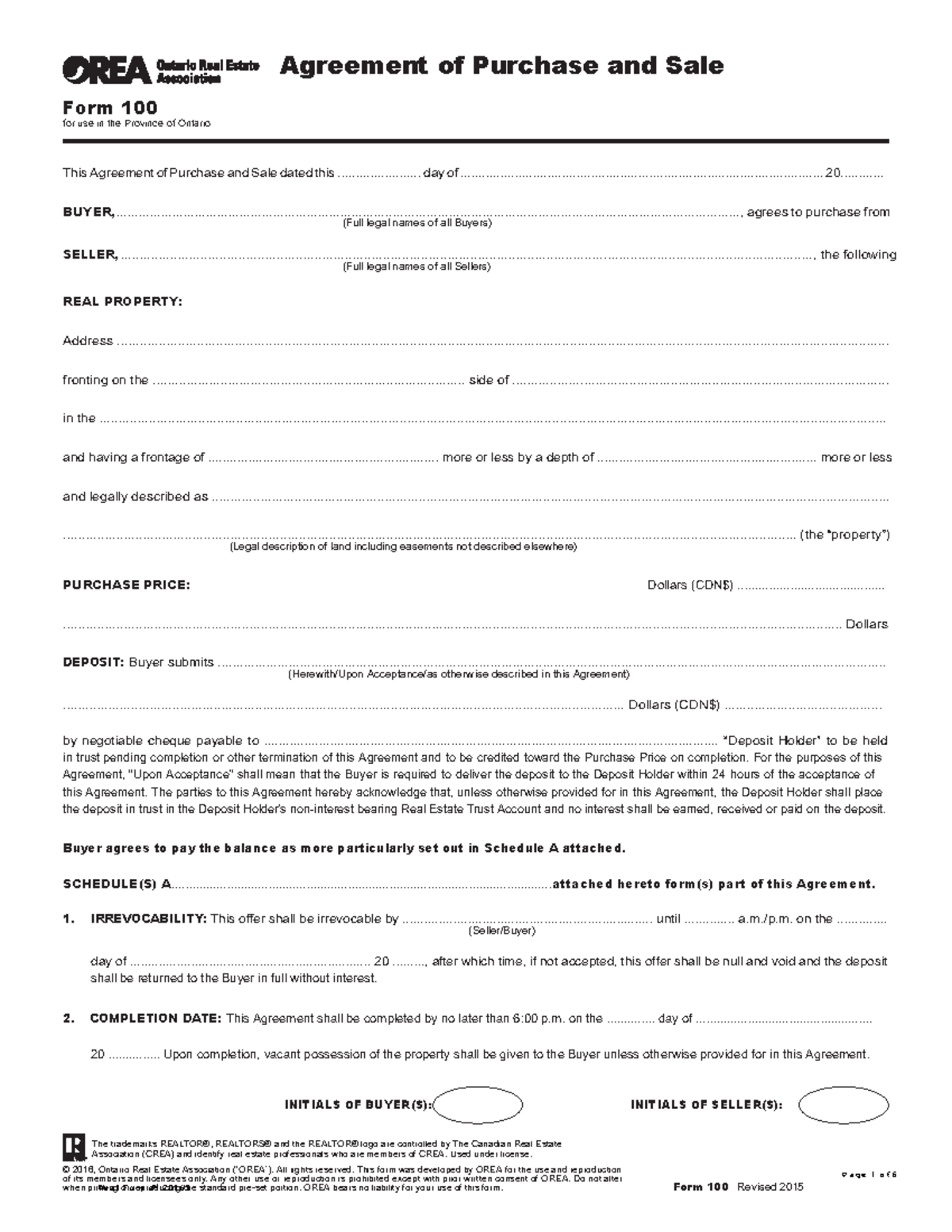 orea-form-100-ontario-real-estate-form-100-revised-2015-the