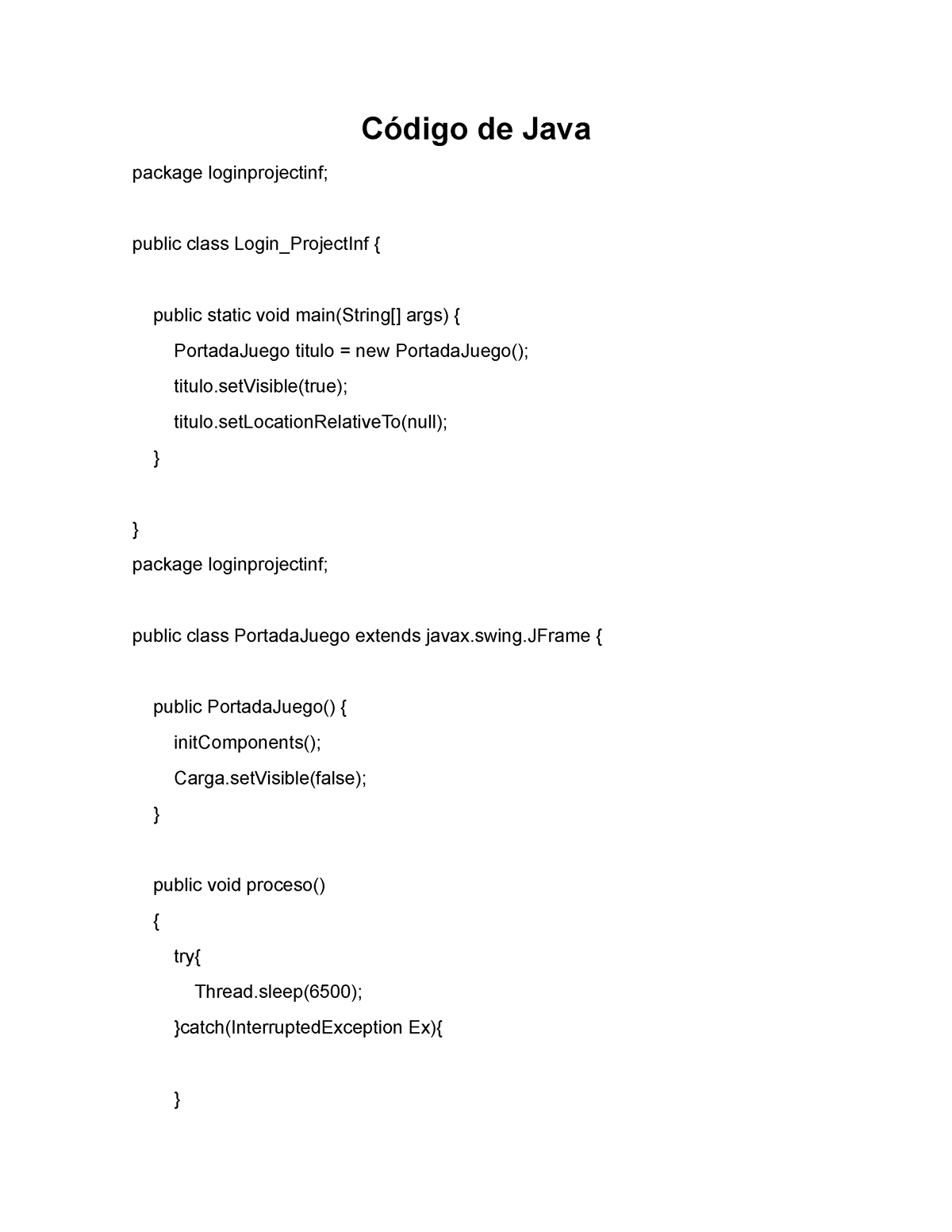 Diagramas Uml Completo Código De Java Package Loginprojectinf Public Class Loginprojectinf 3252