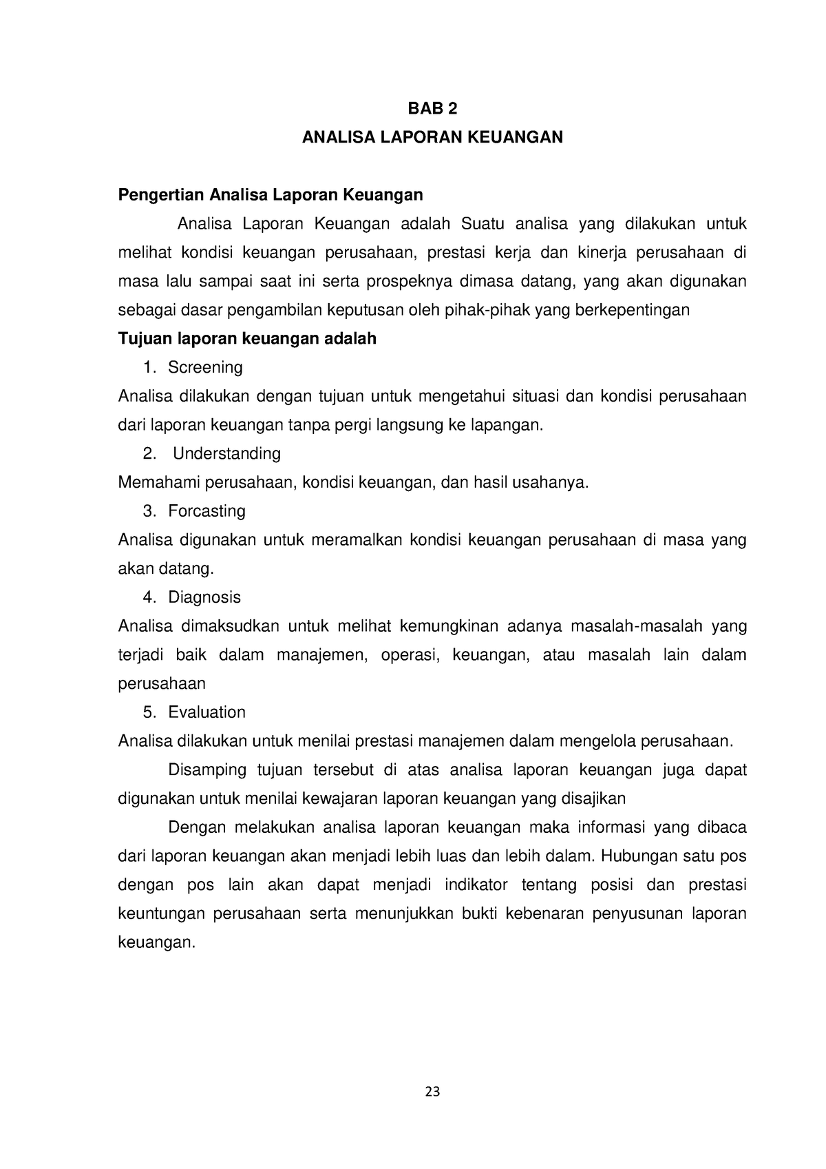 Modul Analisa Laporan Keuangan Untuk 3-c-23-24 - 23 BAB 2 ANALISA ...