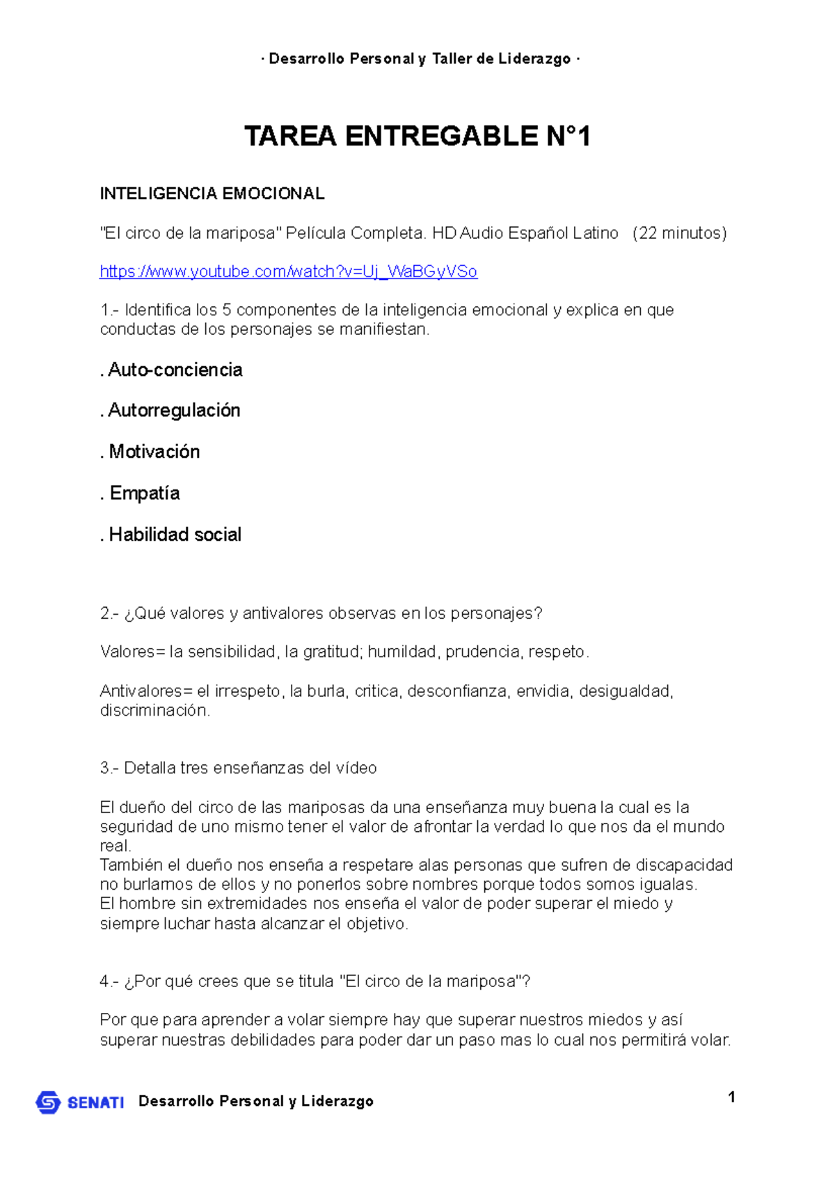 Entregable 01 Desarrollo - · Desarrollo Personal Y Taller De Liderazgo ...