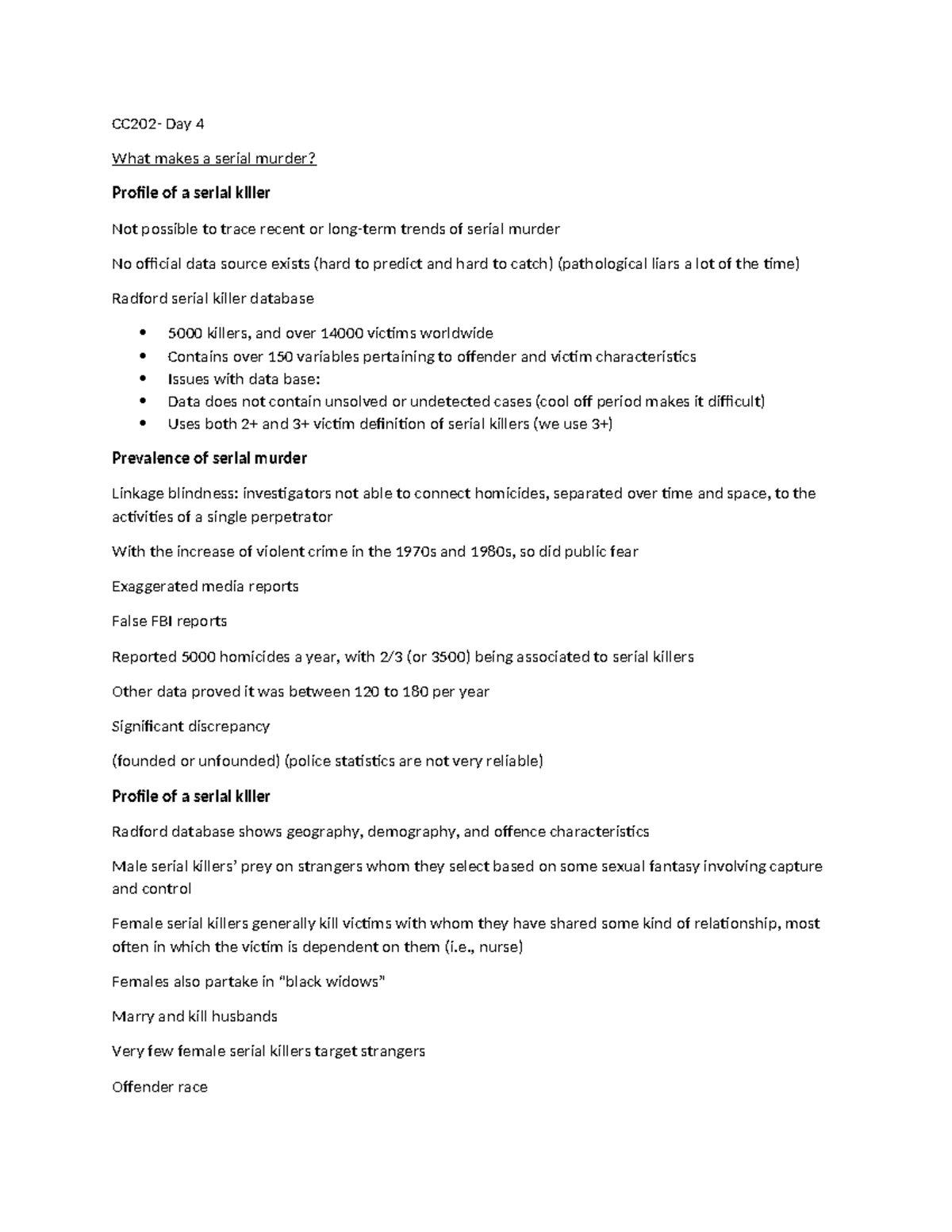 CC202 Day 4 - lecture notes from class 4 - CC202- Day 4 What makes a ...