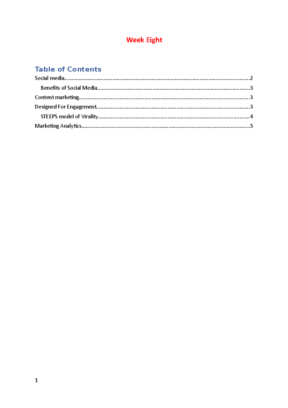Week Eight lecture notes - Week Eight Table of Contents Social - Studocu