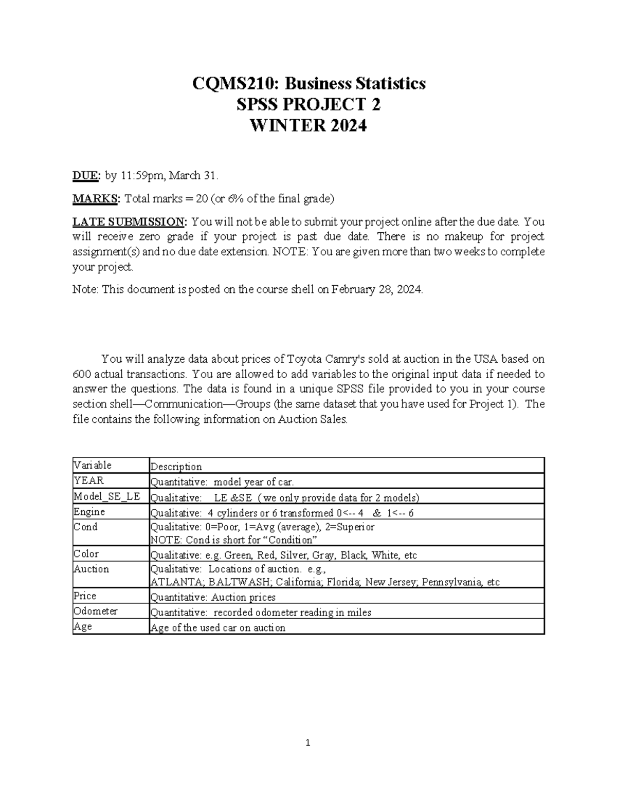 CQMS210 SPSS Project 2 - dffdd - 1 CQMS210: Business Statistics SPSS ...