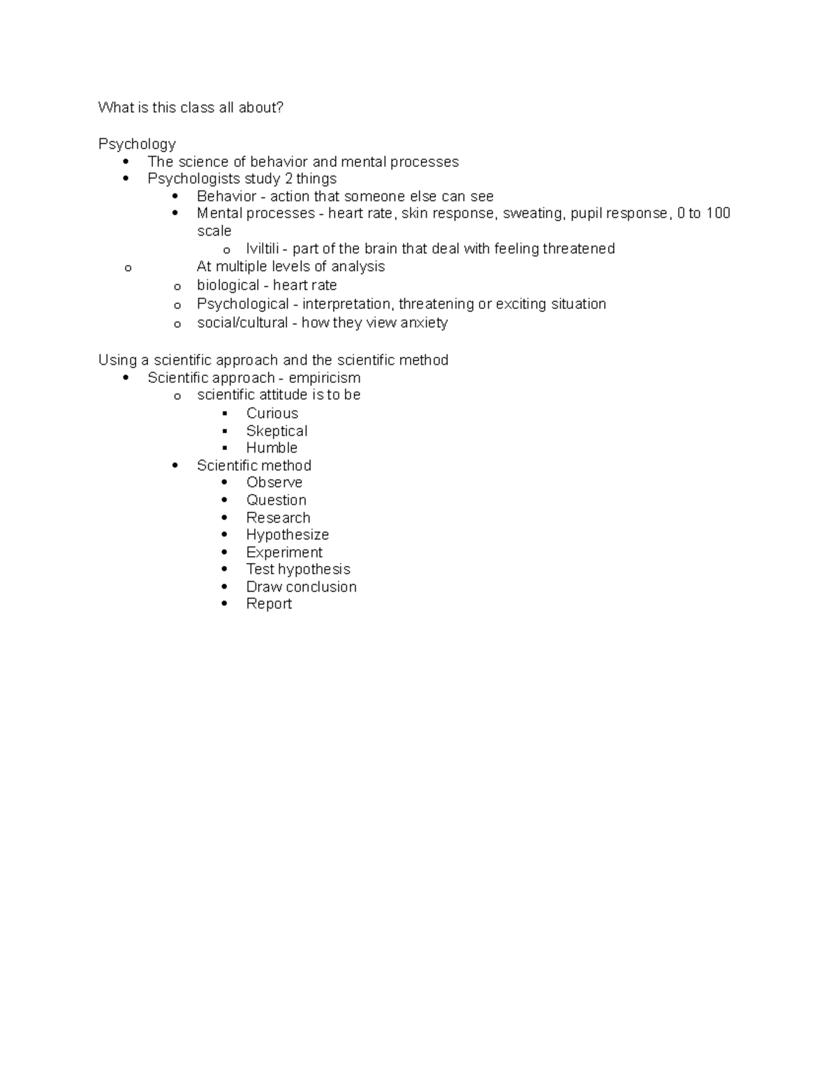 Psychology class notes 824 What is this class all about? Psychology