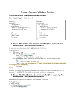 Midterm Sample 2 Solution - Midterm Problem Sample 2 N Customers Enter ...