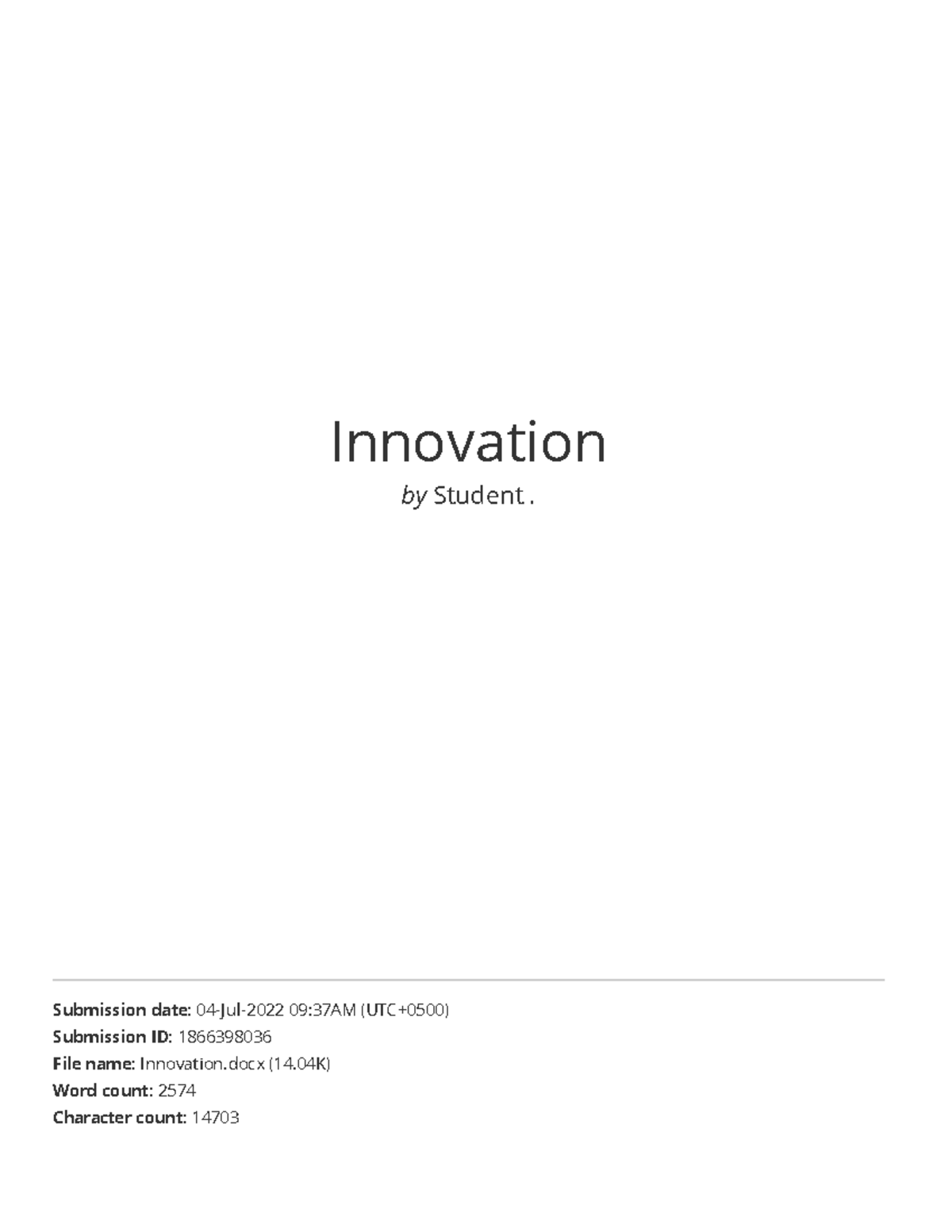 Innovation - Summary Project management - Innovation by Student ...