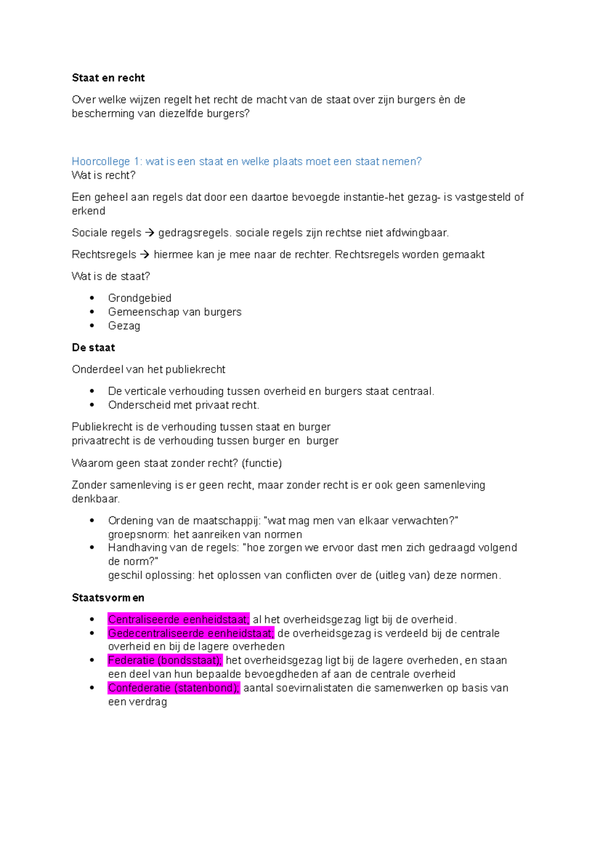 Hoorcollege Burger En Recht Online Staat En Recht Over Welke Wijzen 